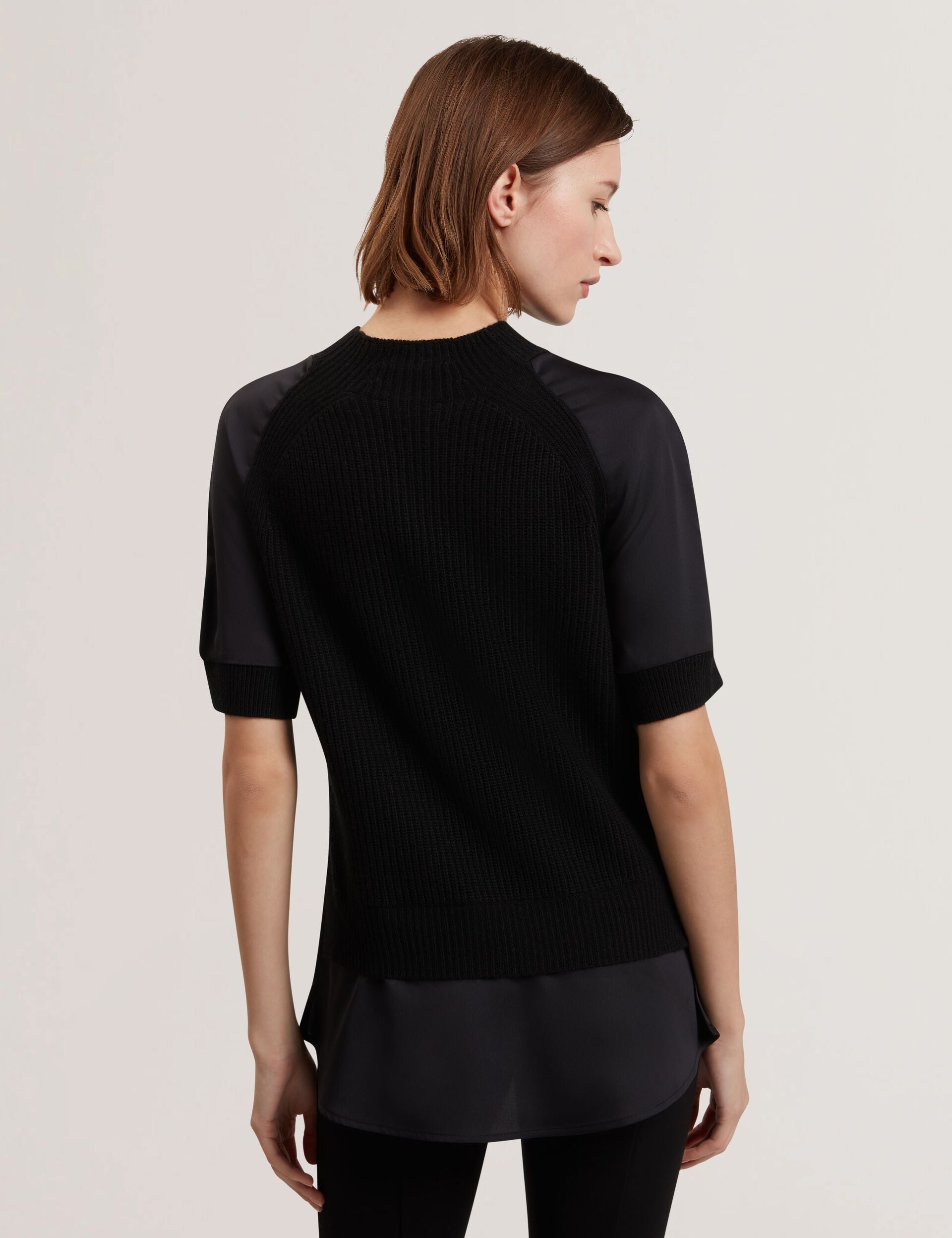 Ted Baker Onzaa Chunky Knit Short Sleeve Top With Shirt Hem Women's