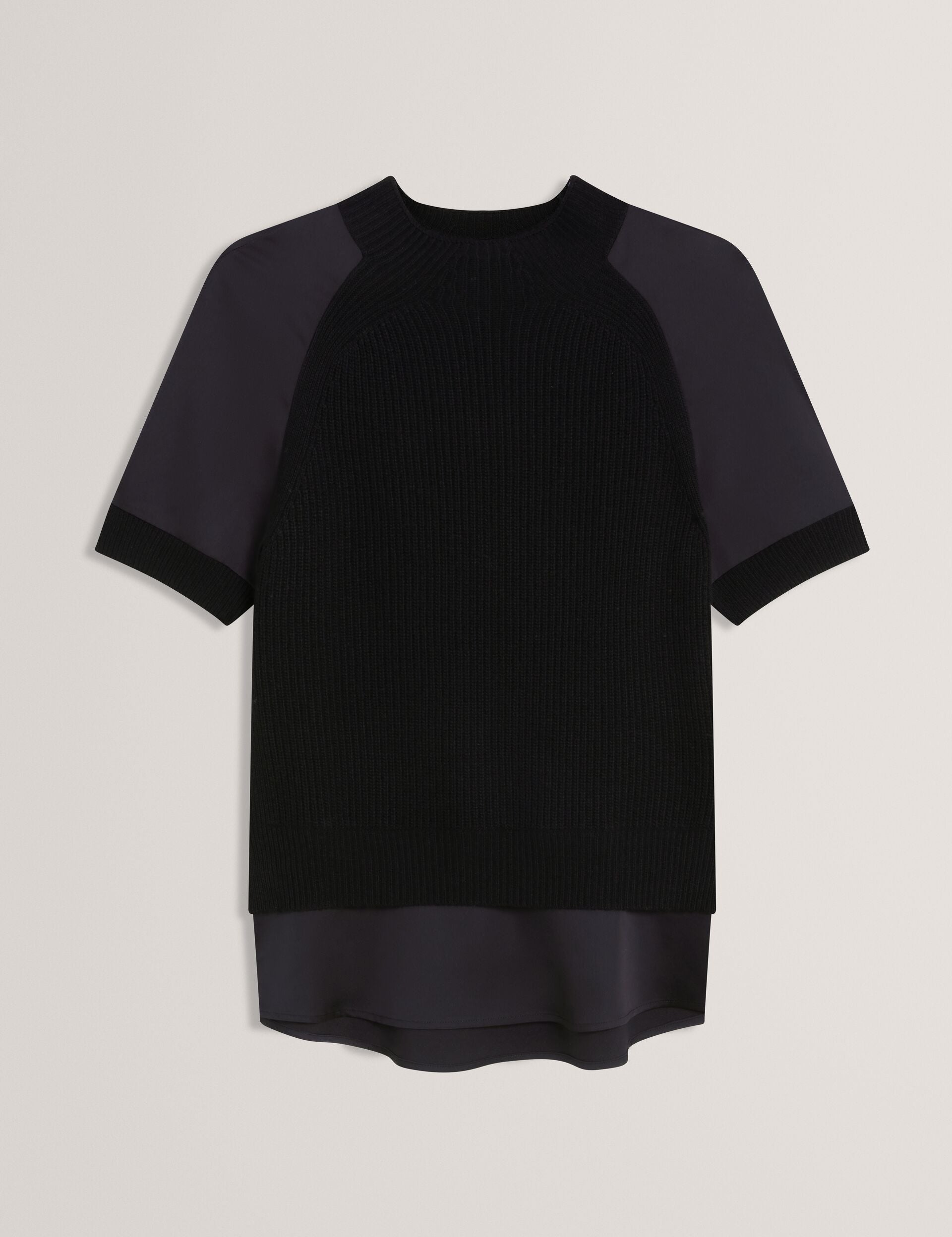 Ted Baker Onzaa Chunky Knit Short Sleeve Top With Shirt Hem Women's