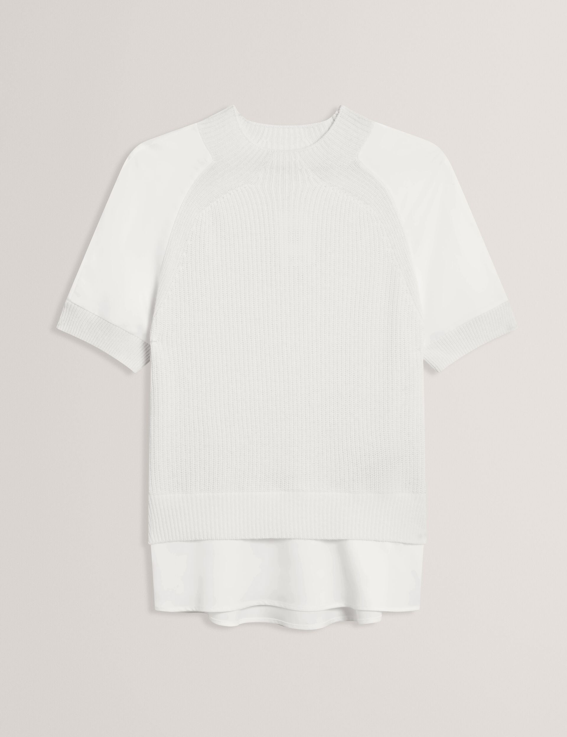Ted Baker Onzaa Chunky Knit Short Sleeve Top With Shirt Hem Women's