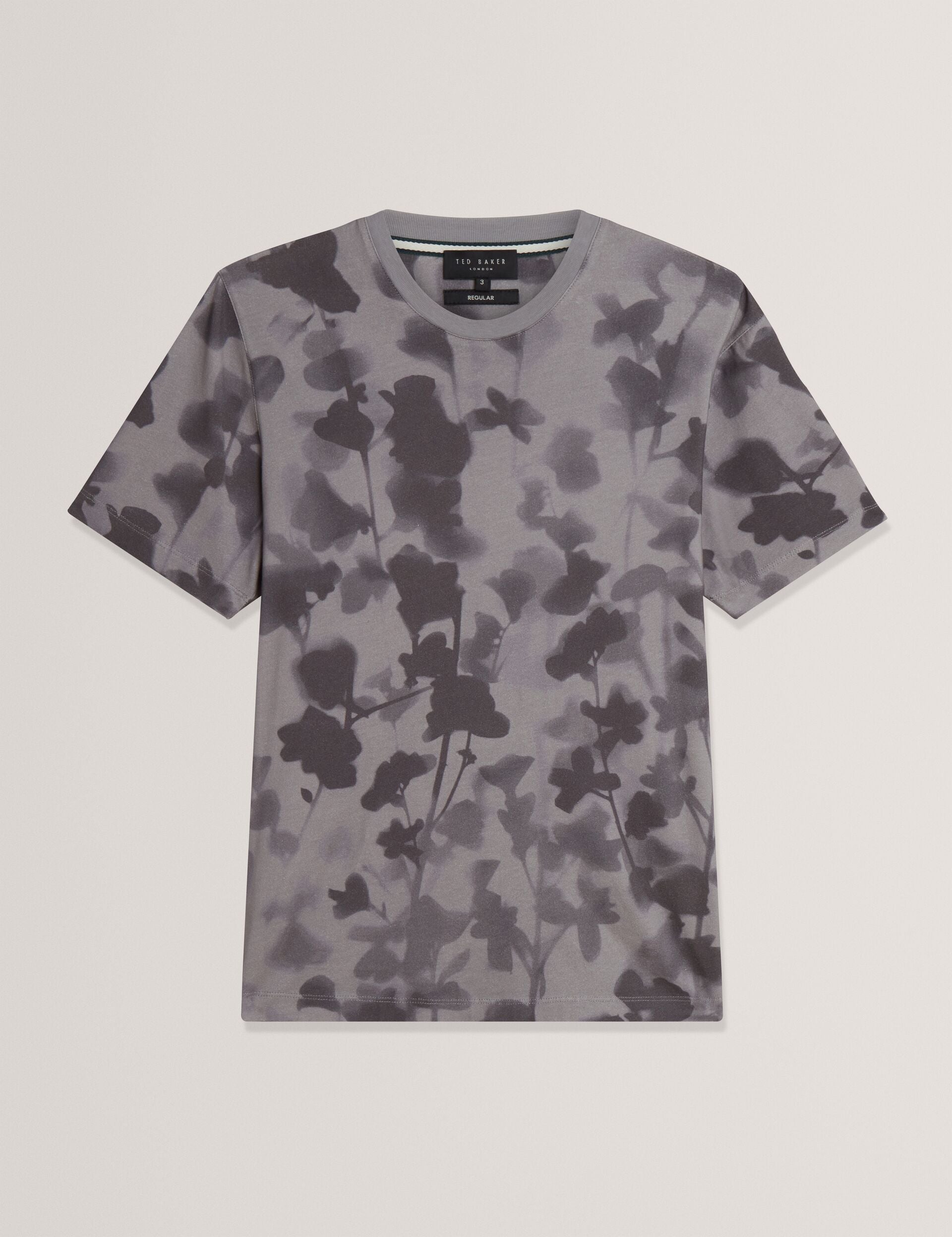 Ted Baker Denniss Monochrome Floral Print Cotton Tshirt