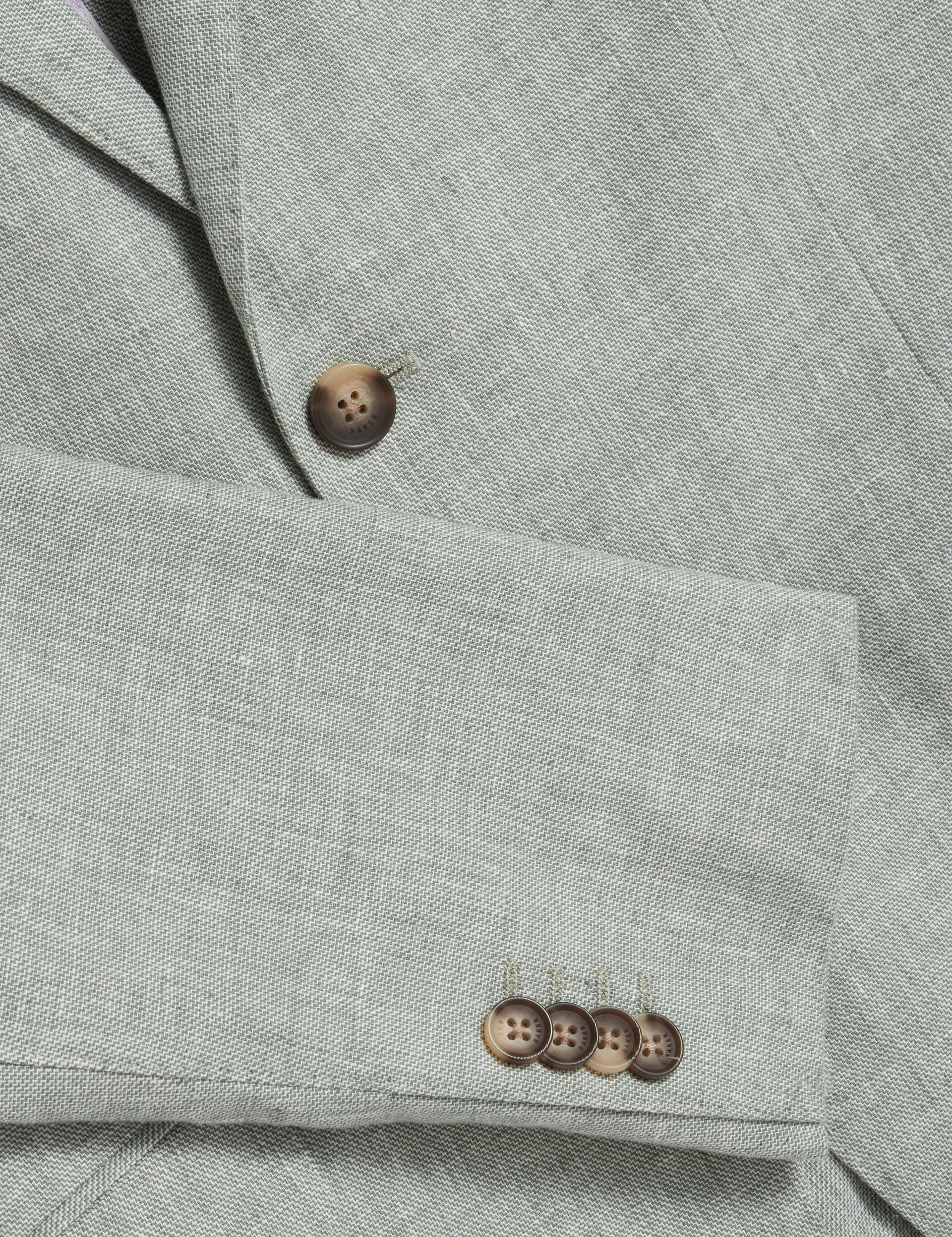 Ted Baker Kenleyj Green Linen Cotton Single Breasted Blazer