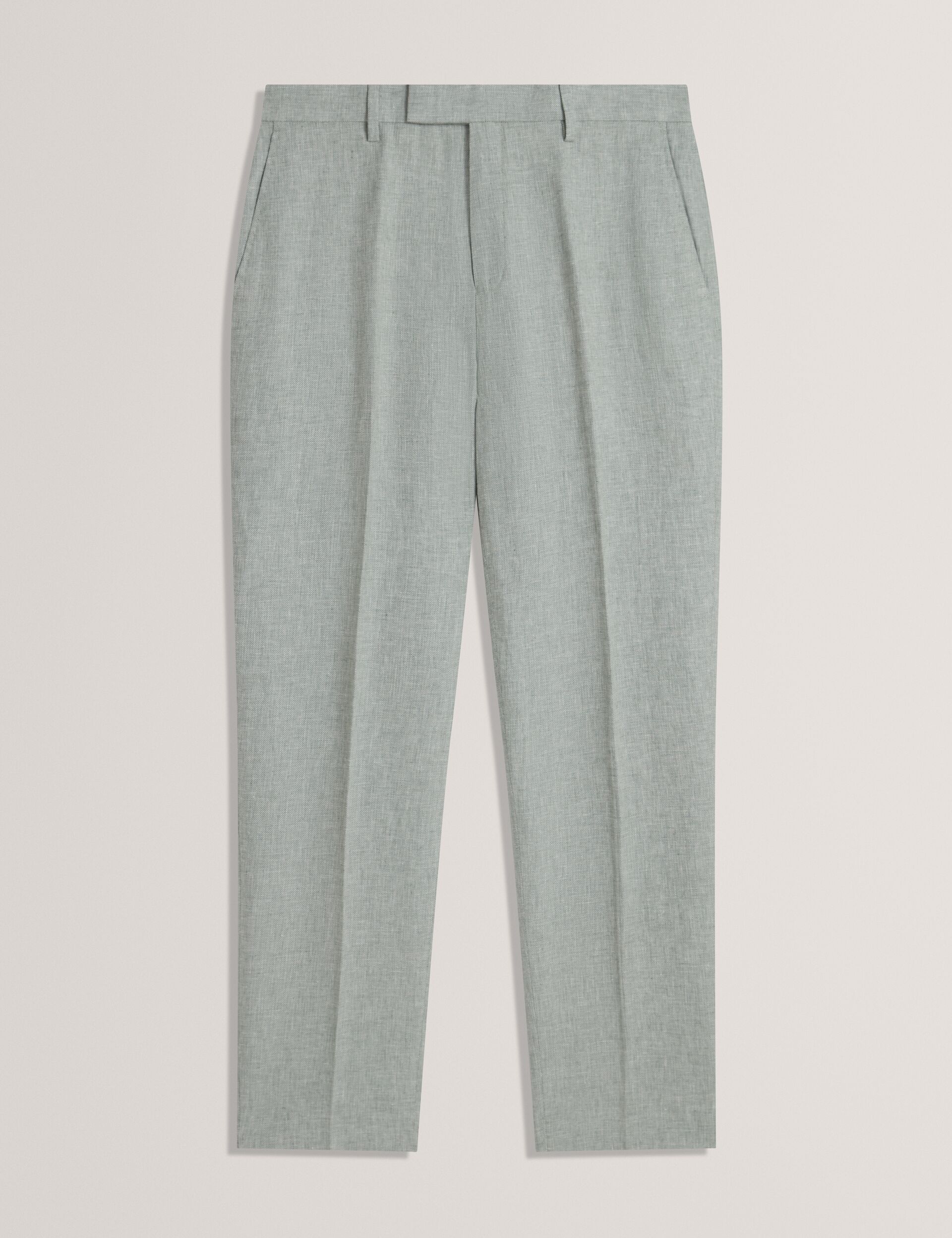 Ted Baker Kenleyt Green Linen Cotton Woven Smart Trousers