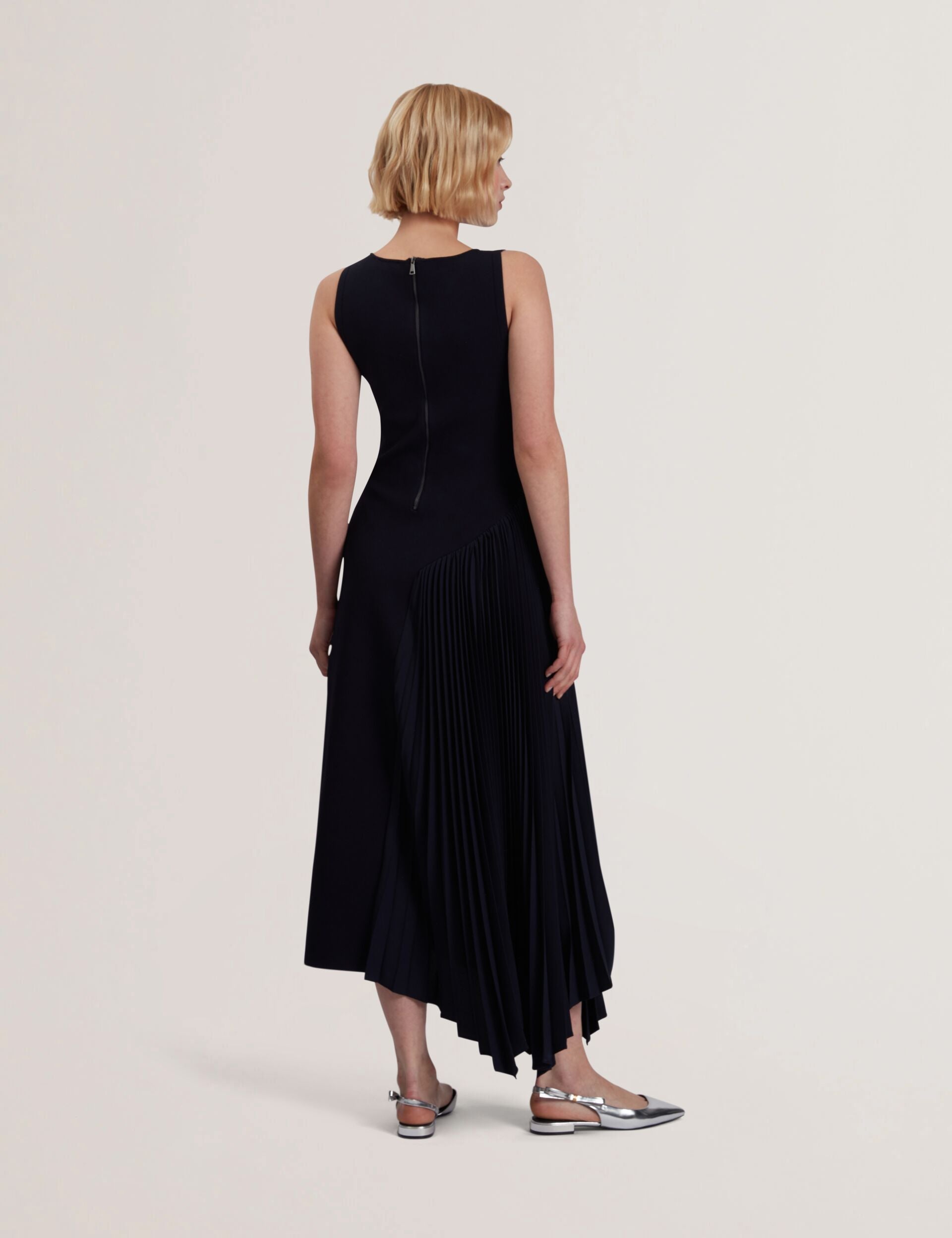 Ted Baker Azzina Pleated Panel Sleeveless Knitted Midi Dress Women's