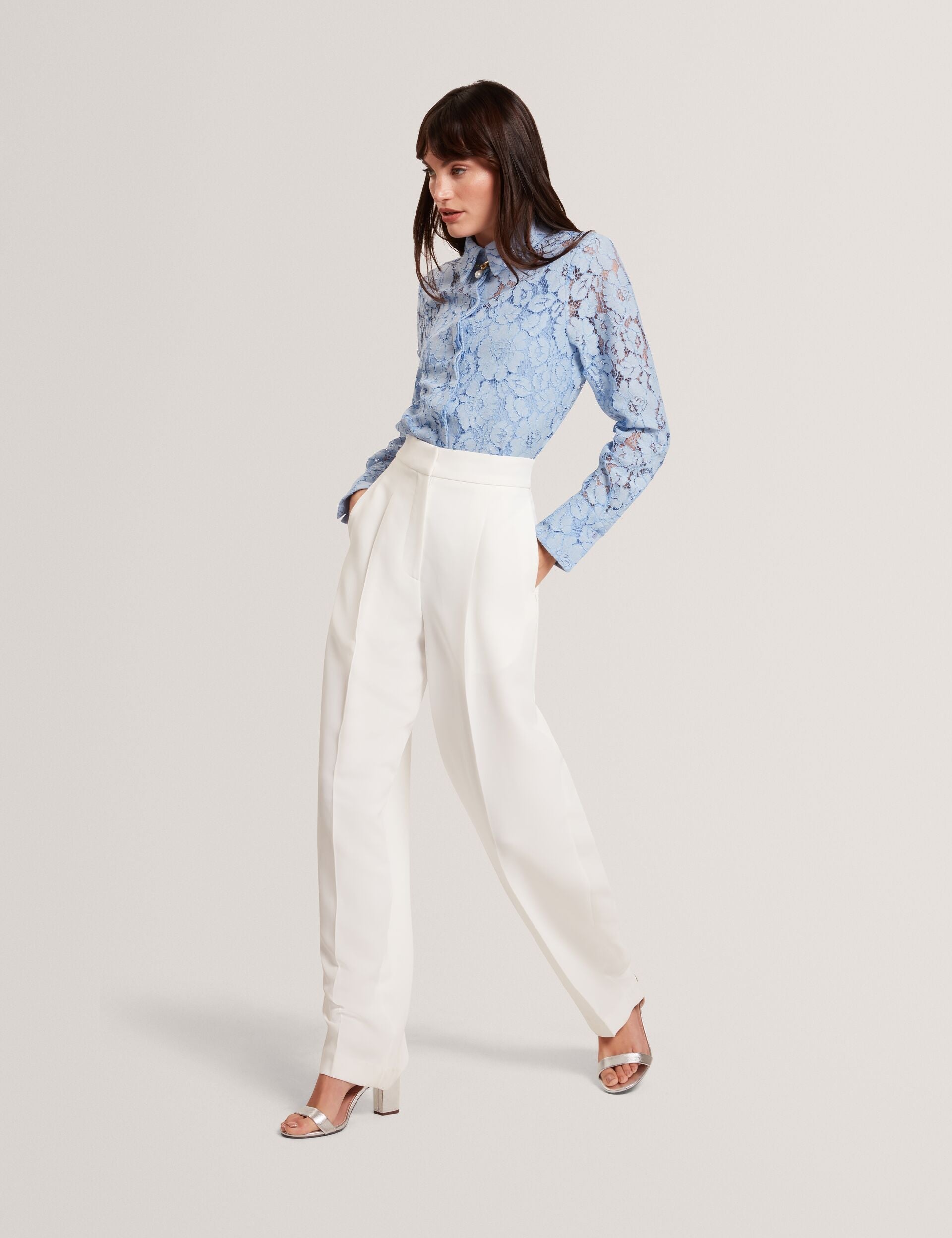 Ted Baker Morriat Barrel Leg Woven Tailored Trousers Women's