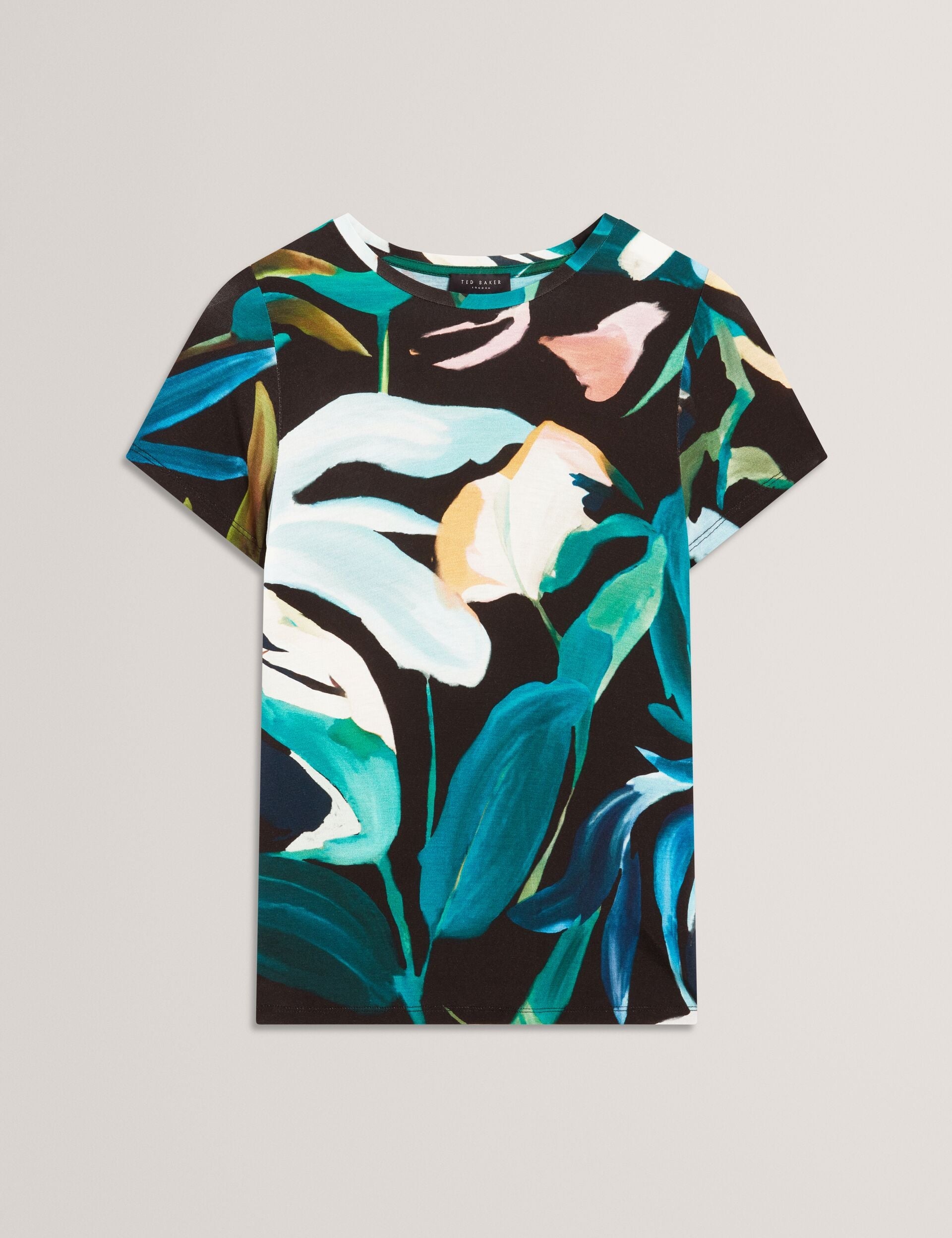 Ted Baker Haiiley Slim Fit Painted Print Short Sleeve Tshirt Women's