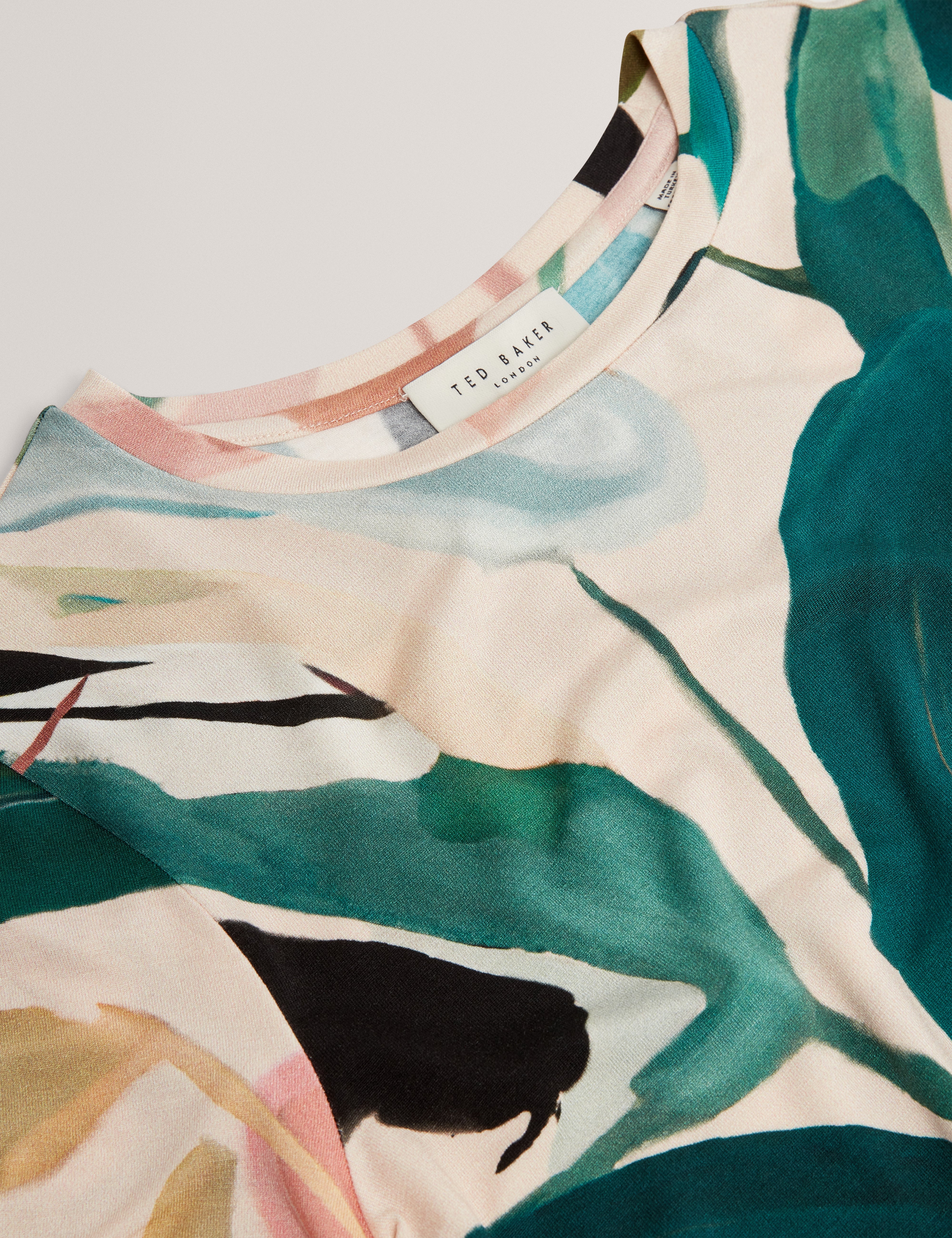 Ted Baker Haiiley Slim Fit Painted Print Short Sleeve Tshirt Women's