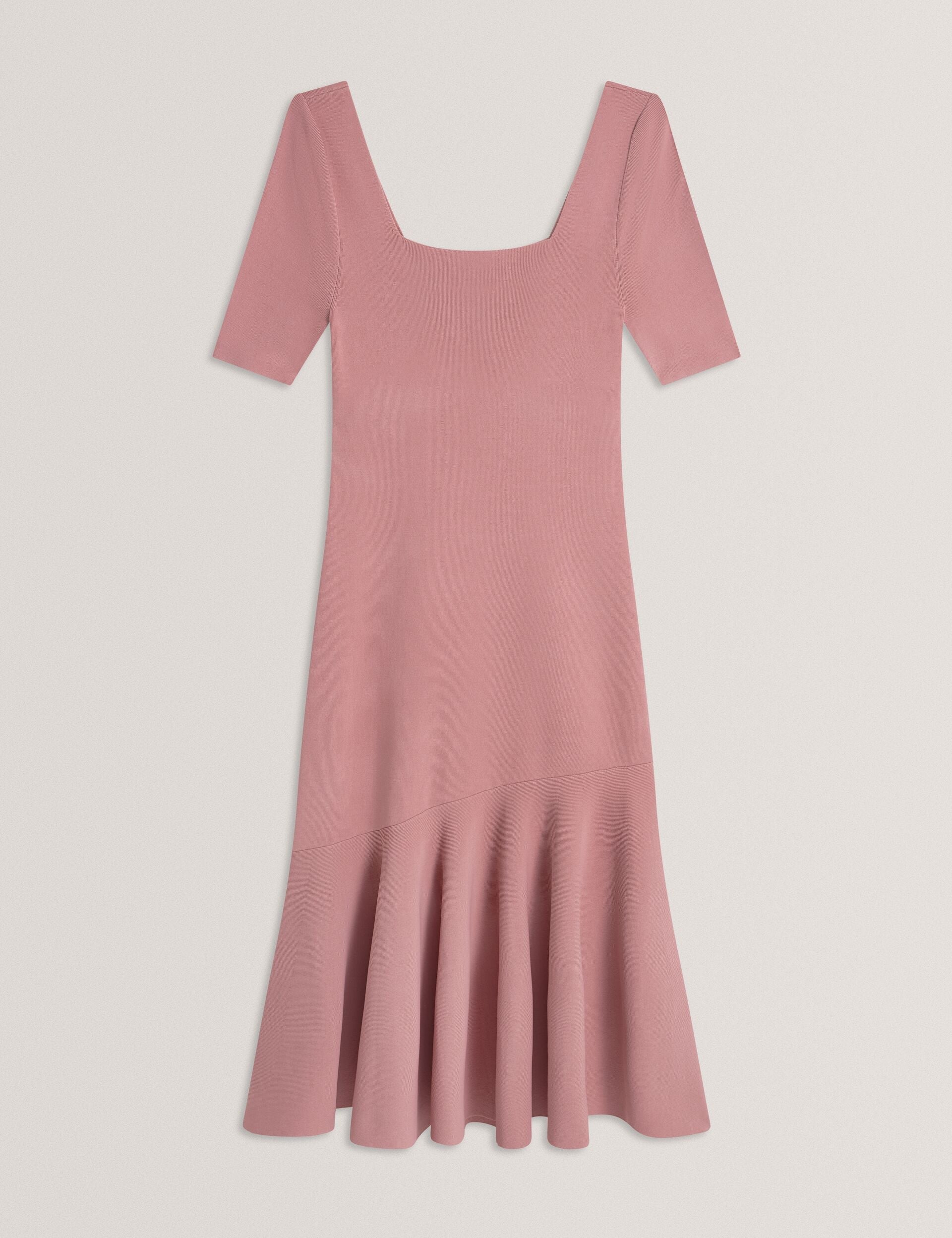 Ted Baker Miyhaa Flippy Hem Square Neck Knitted Midi Dress Women's