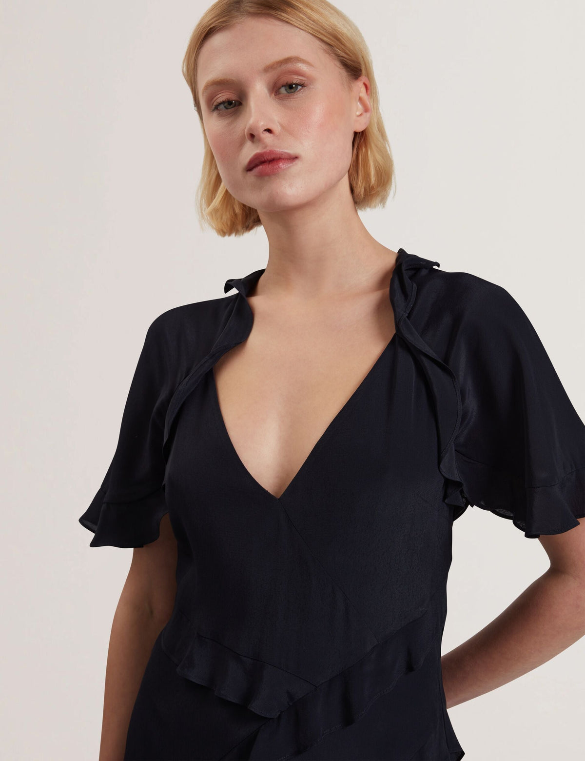 Ted Baker Jojii Frill Trim Angel Sleeve Mini Dress Women's