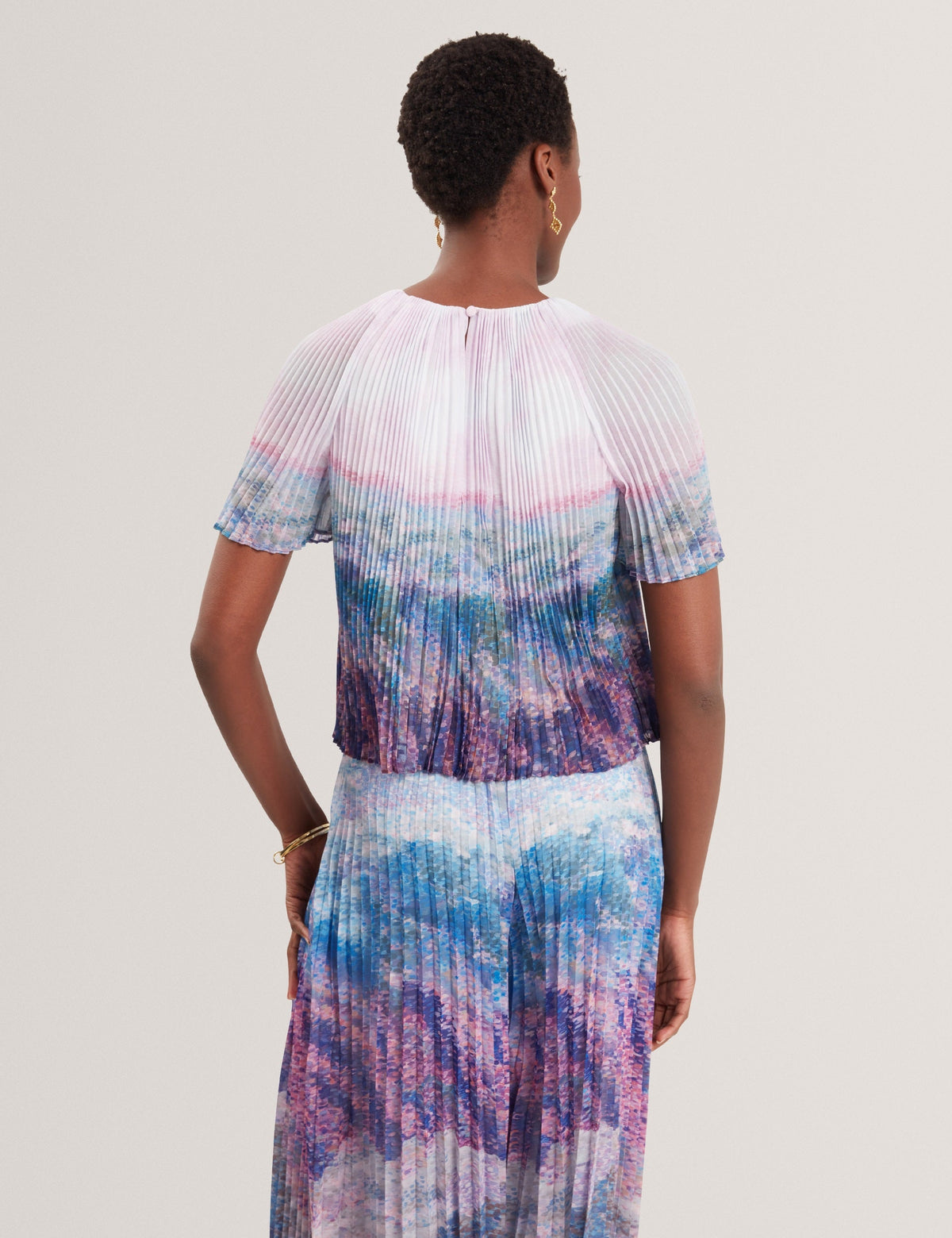 Ted Baker Aharra Pleated Short Sleeve Blouse Women's