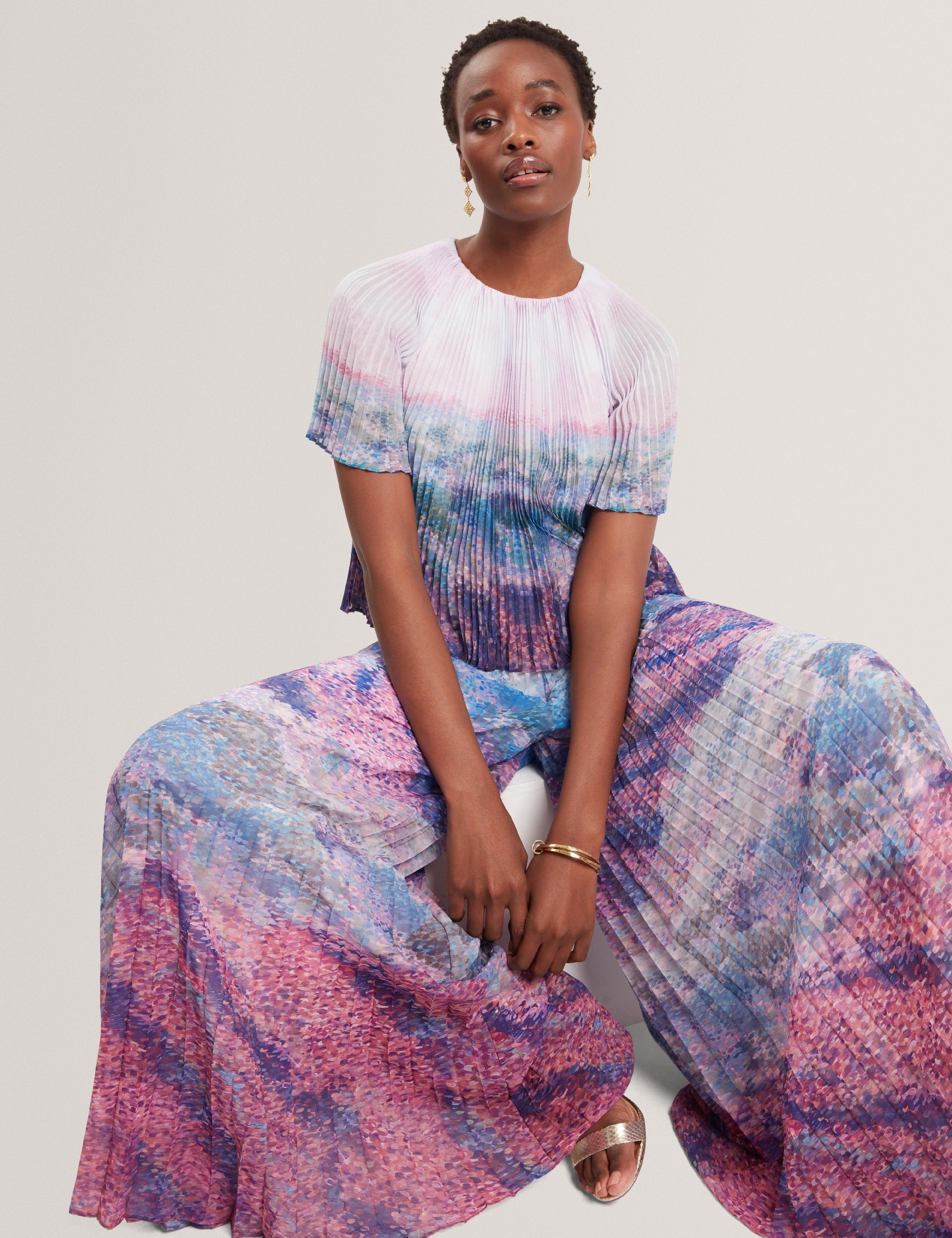 Ted Baker Aharra Pleated Short Sleeve Blouse Women's