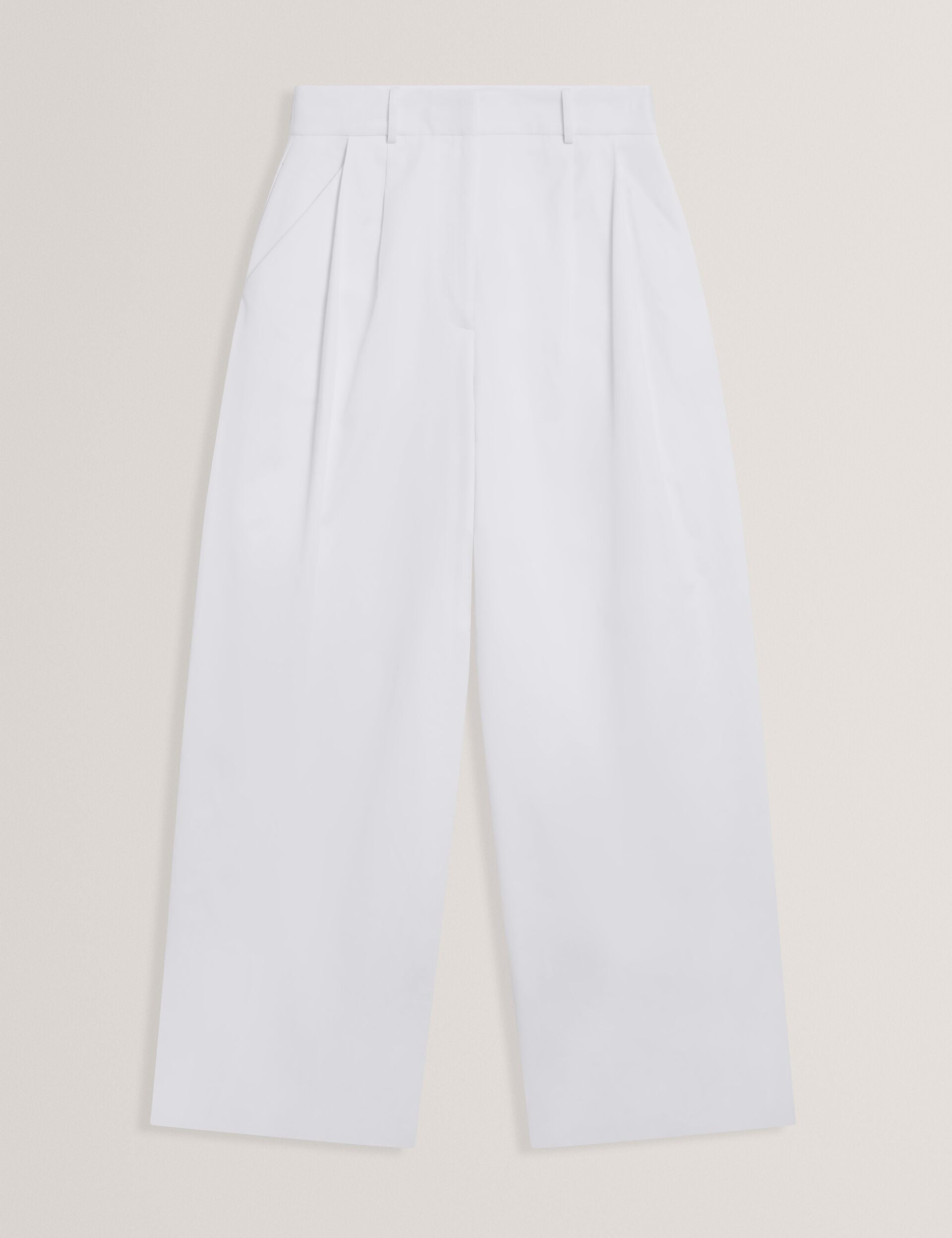 Ted Baker Zozia Cotton Pleated Front Wide Leg Trousers Women's