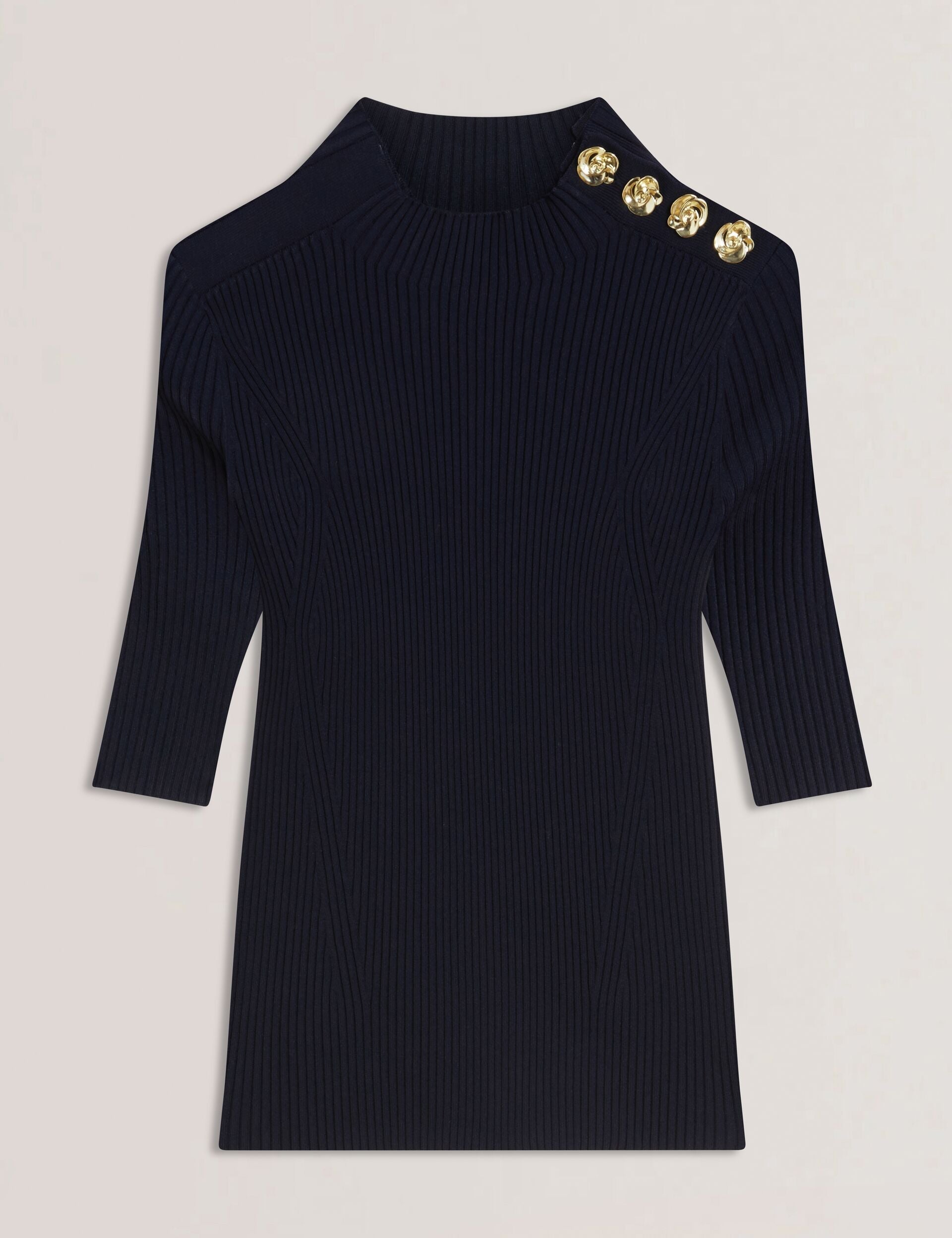 Ted Baker Eeliia Rose Button Detail Fitted Knit Top Women's