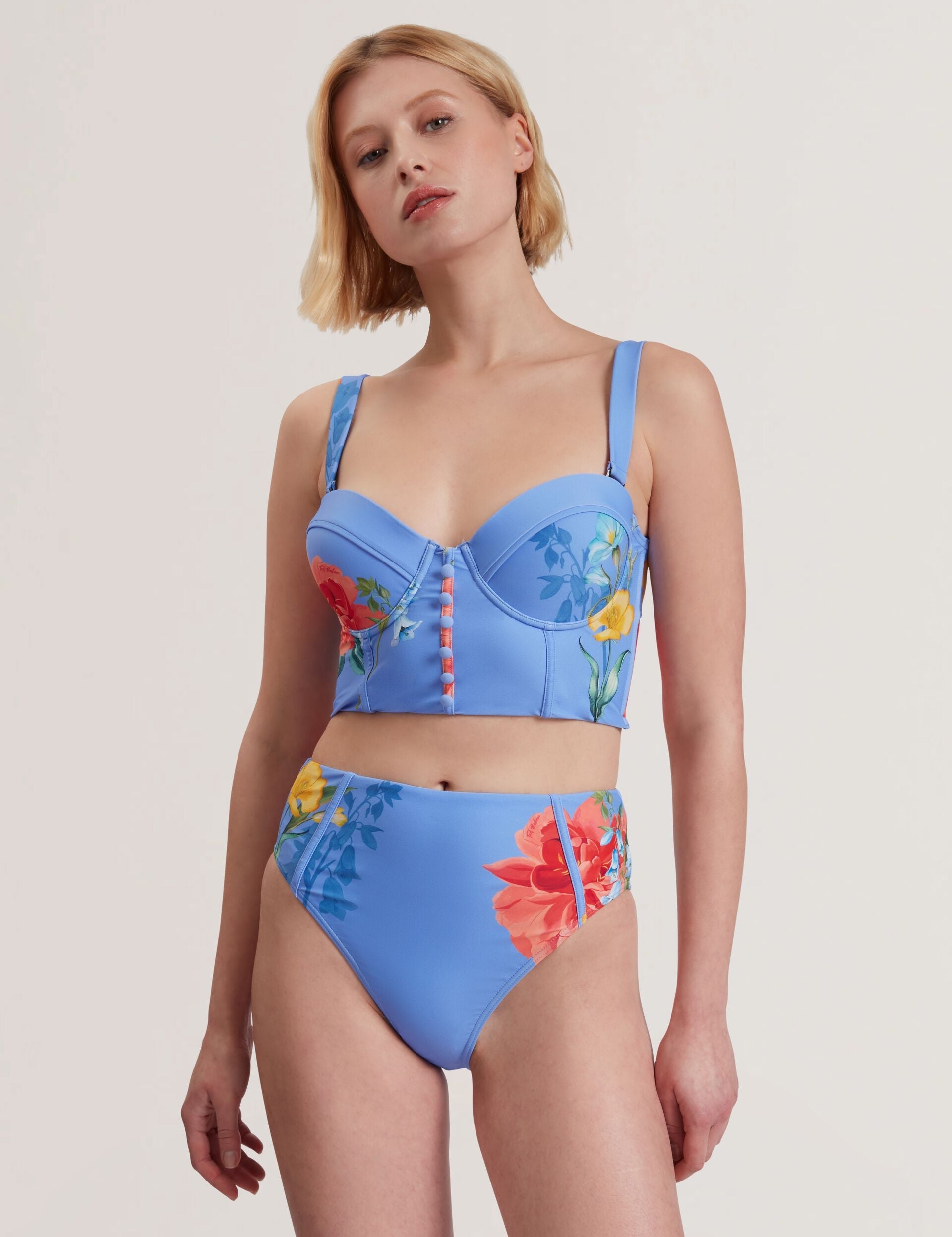 Ted Baker Lorriee Printed High Waisted Bikini Bottoms Women's