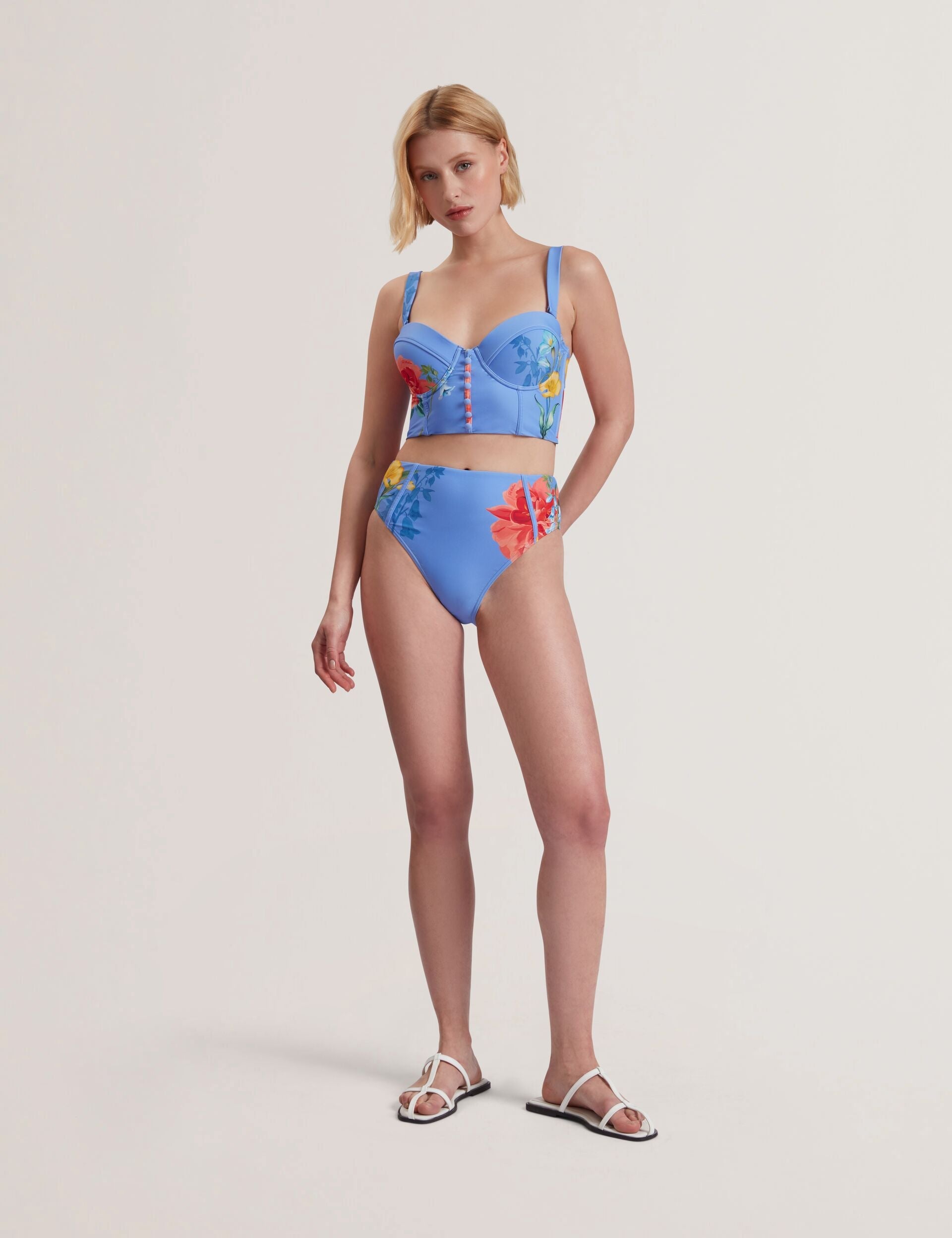 Ted Baker Lorriee Printed High Waisted Bikini Bottoms Women's