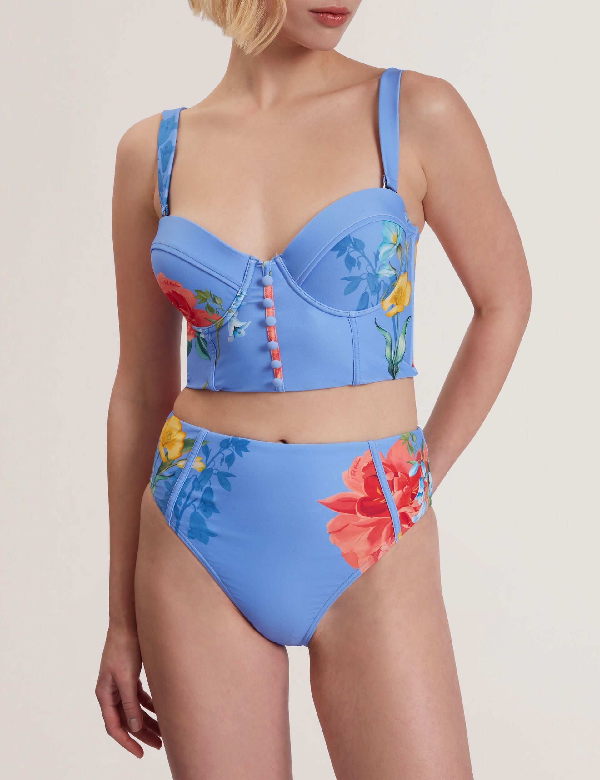 Ted Baker Lorriee Printed High Waisted Bikini Bottoms Women's