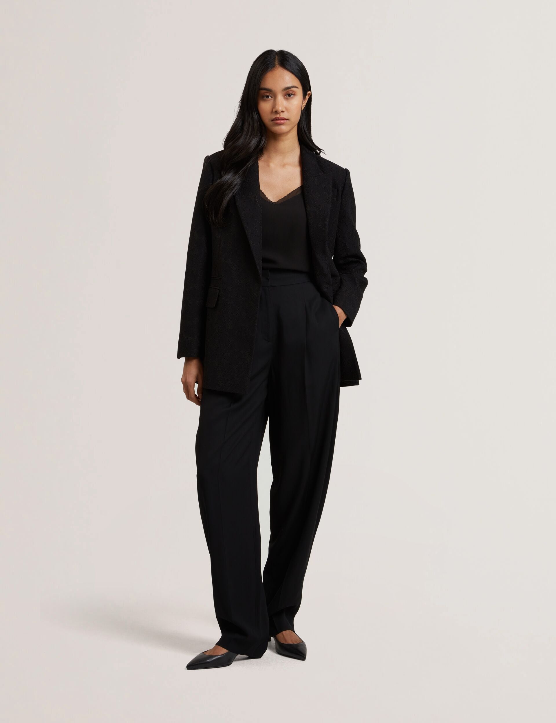 Ted Baker Kiolli Wool Blend Barrel Leg Tailored Trousers Women's