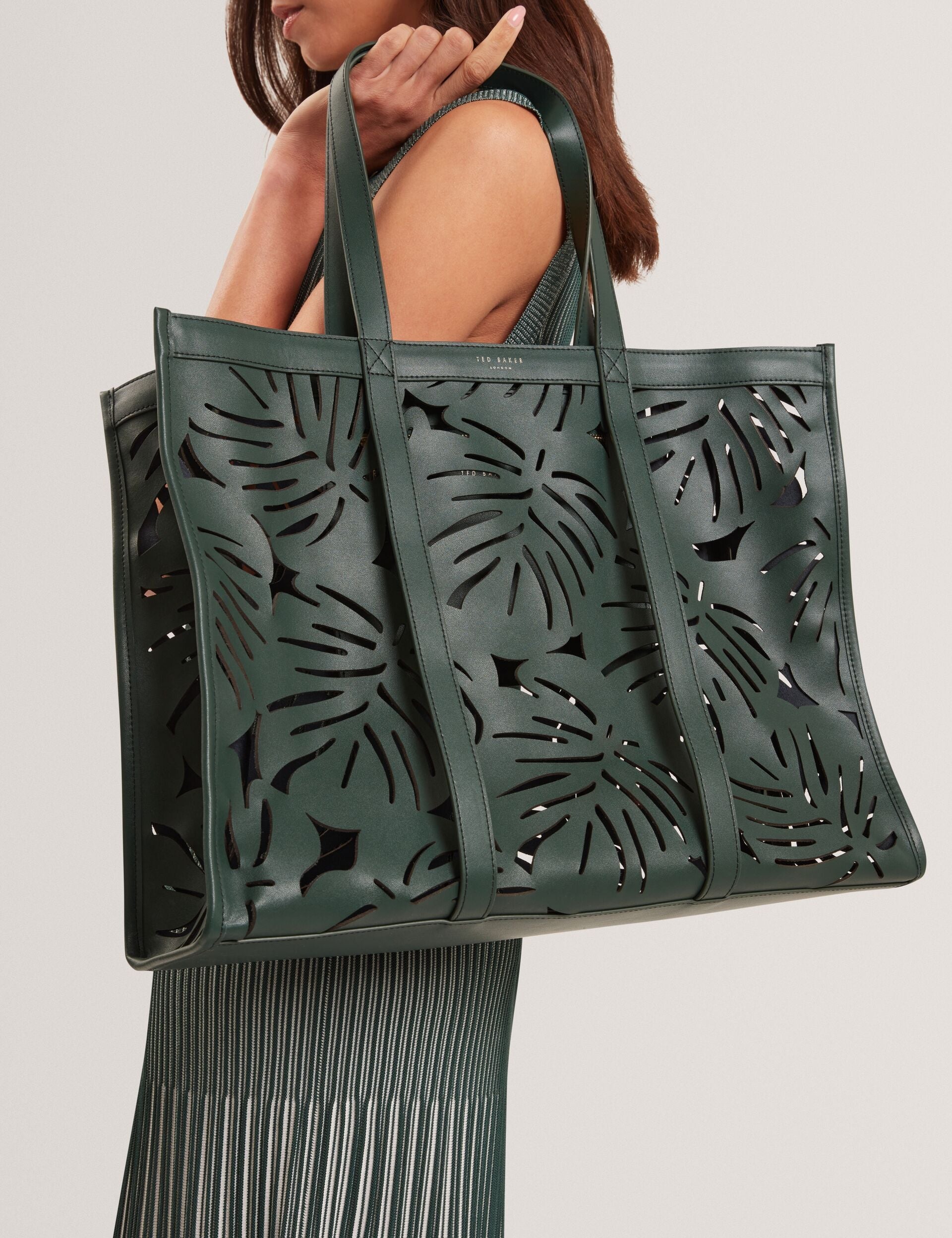Ted Baker Leiian Leaf Cut Out Wide Leather Tote Bag Women's