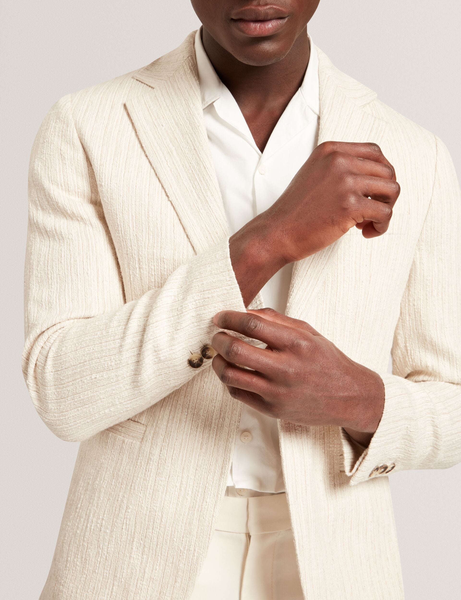 Ted Baker Rusticj Textured Boucle Cotton Blend Blazer