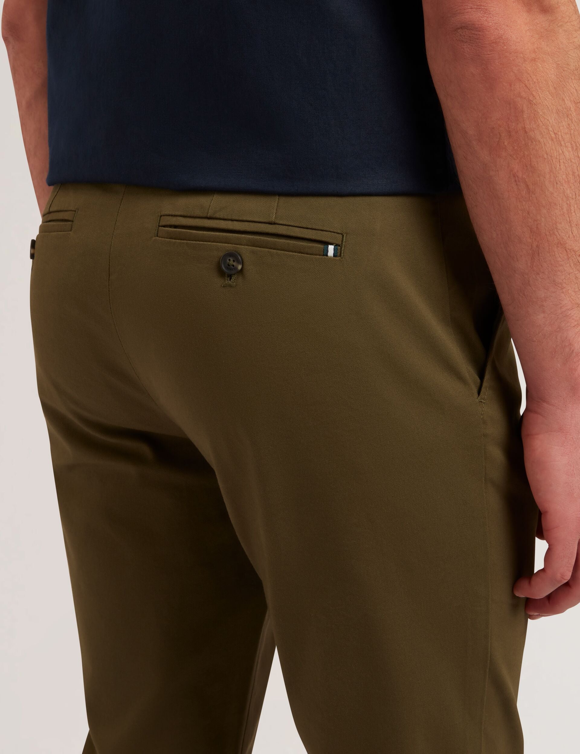 Ted Baker Batford Khaki Slim Fit Cotton Blend Chinos