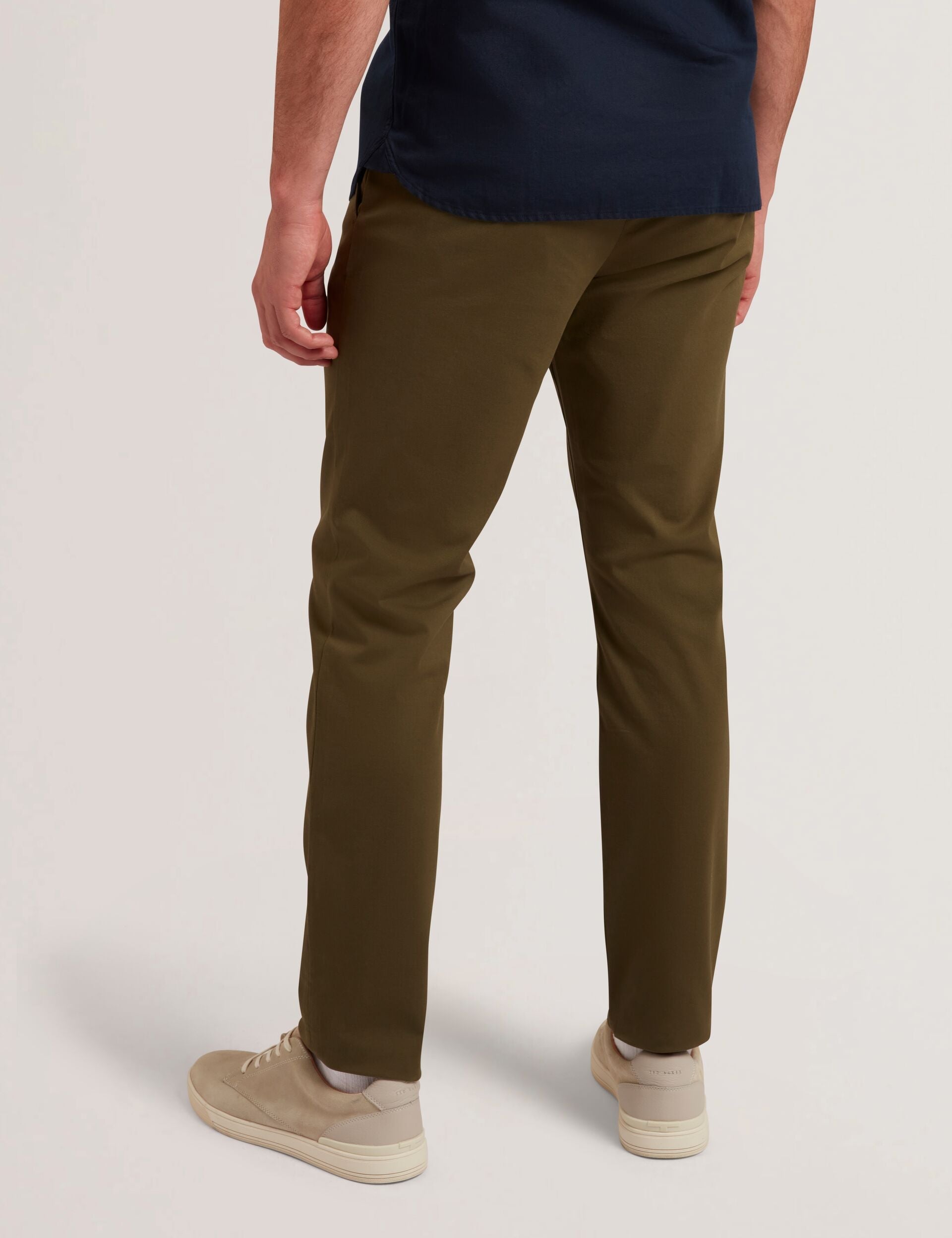 Ted Baker Batford Khaki Slim Fit Cotton Blend Chinos