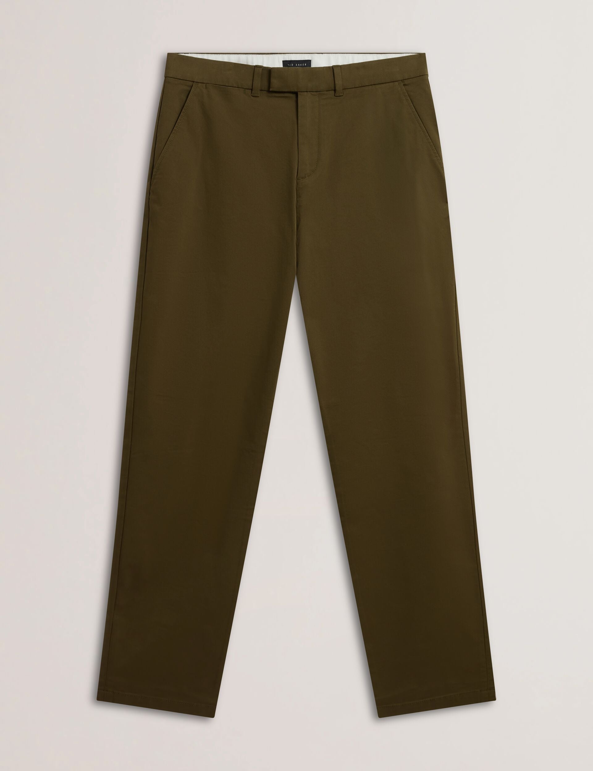 Ted Baker Batford Khaki Slim Fit Cotton Blend Chinos