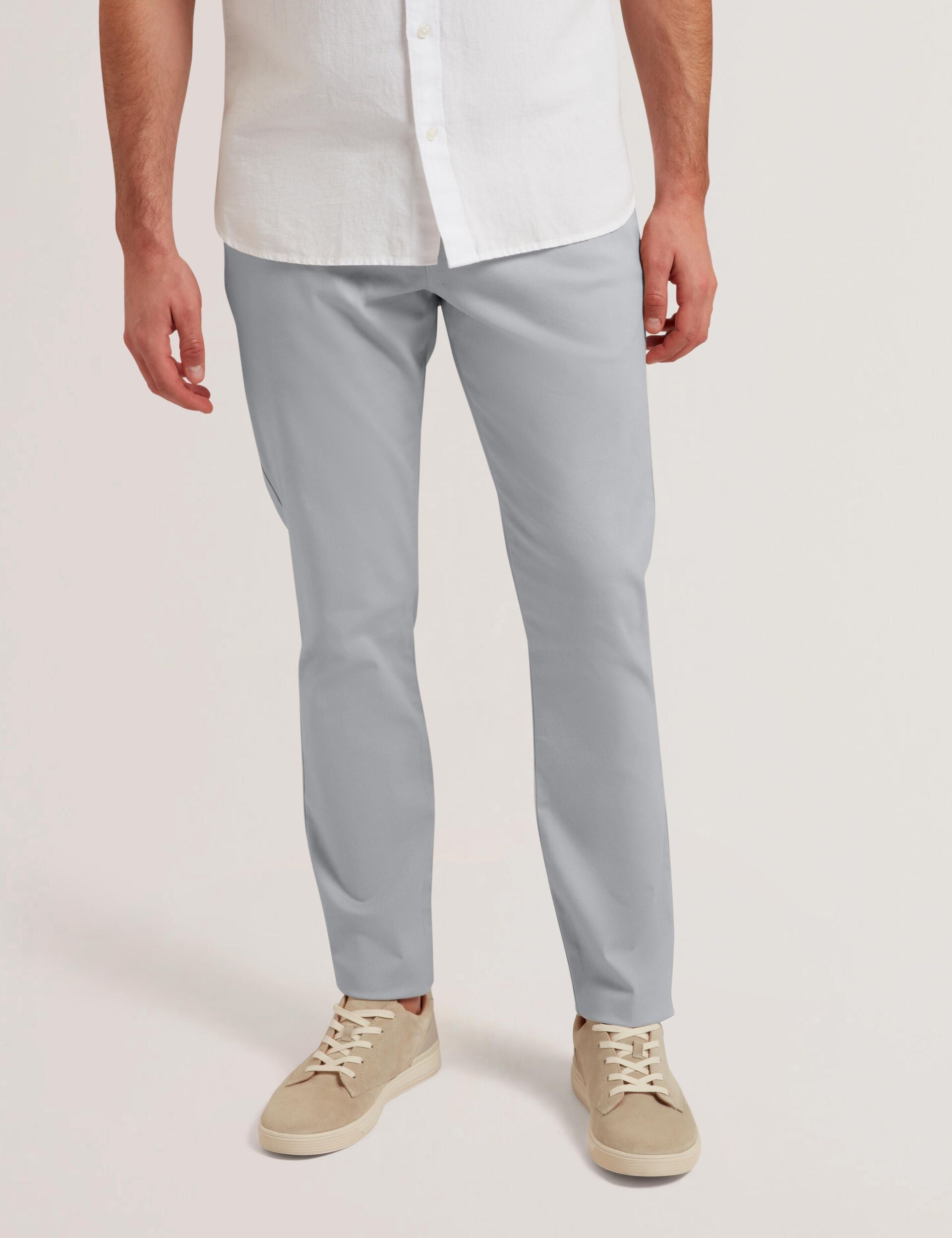 Ted Baker Batford Grey Slim Fit Cotton Blend Chinos