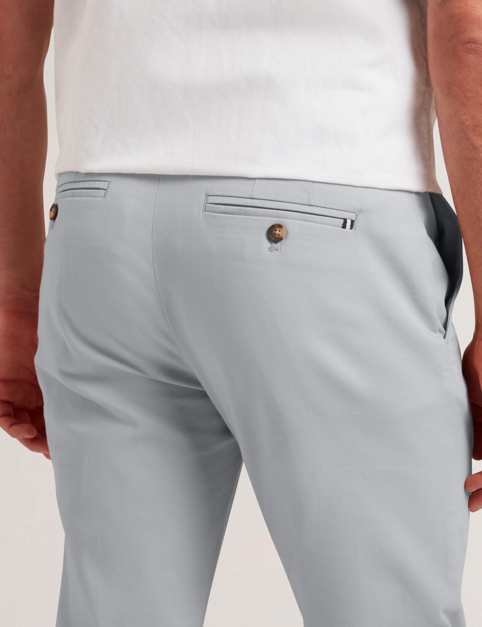 Ted Baker Batford Grey Slim Fit Cotton Blend Chinos