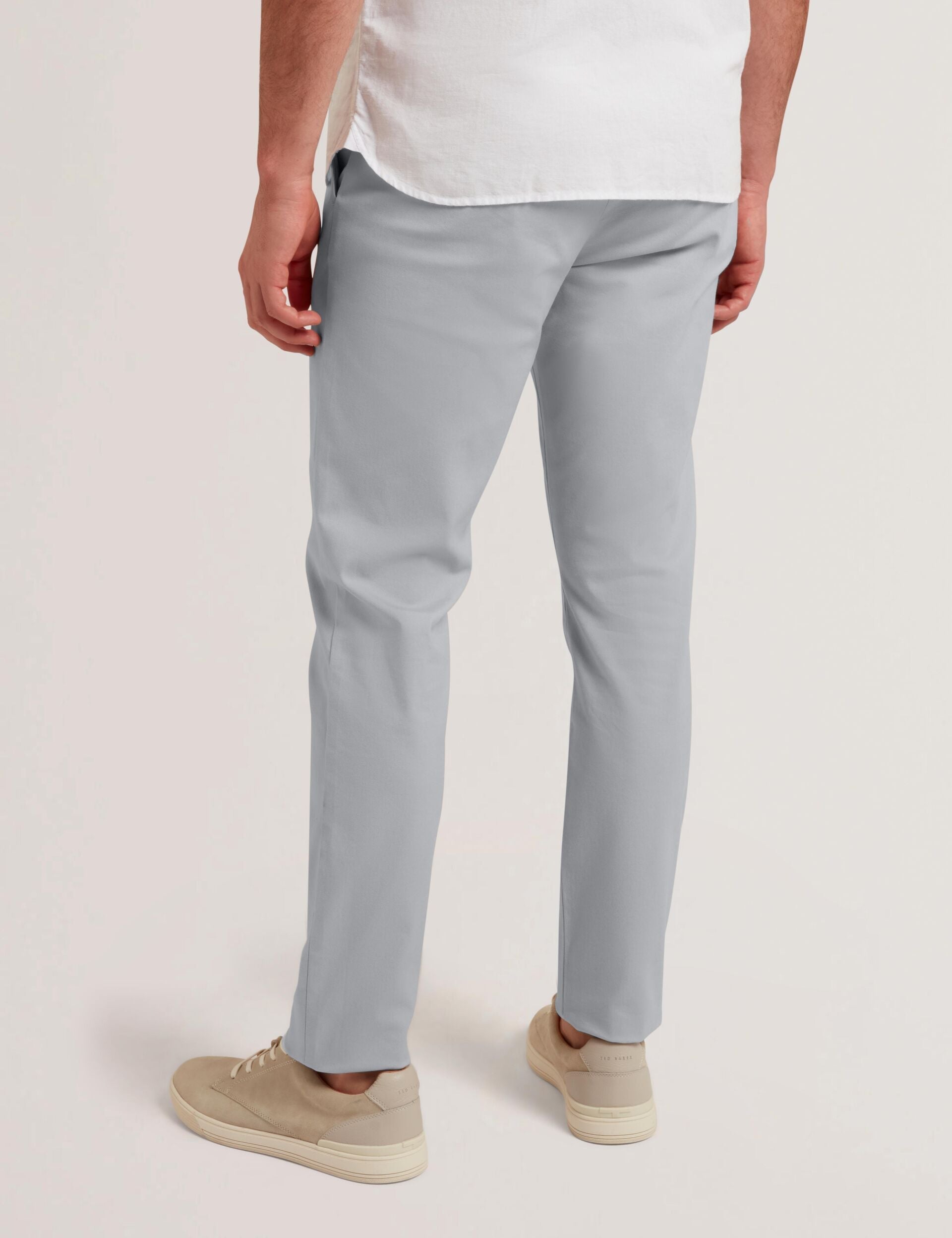 Ted Baker Batford Grey Slim Fit Cotton Blend Chinos