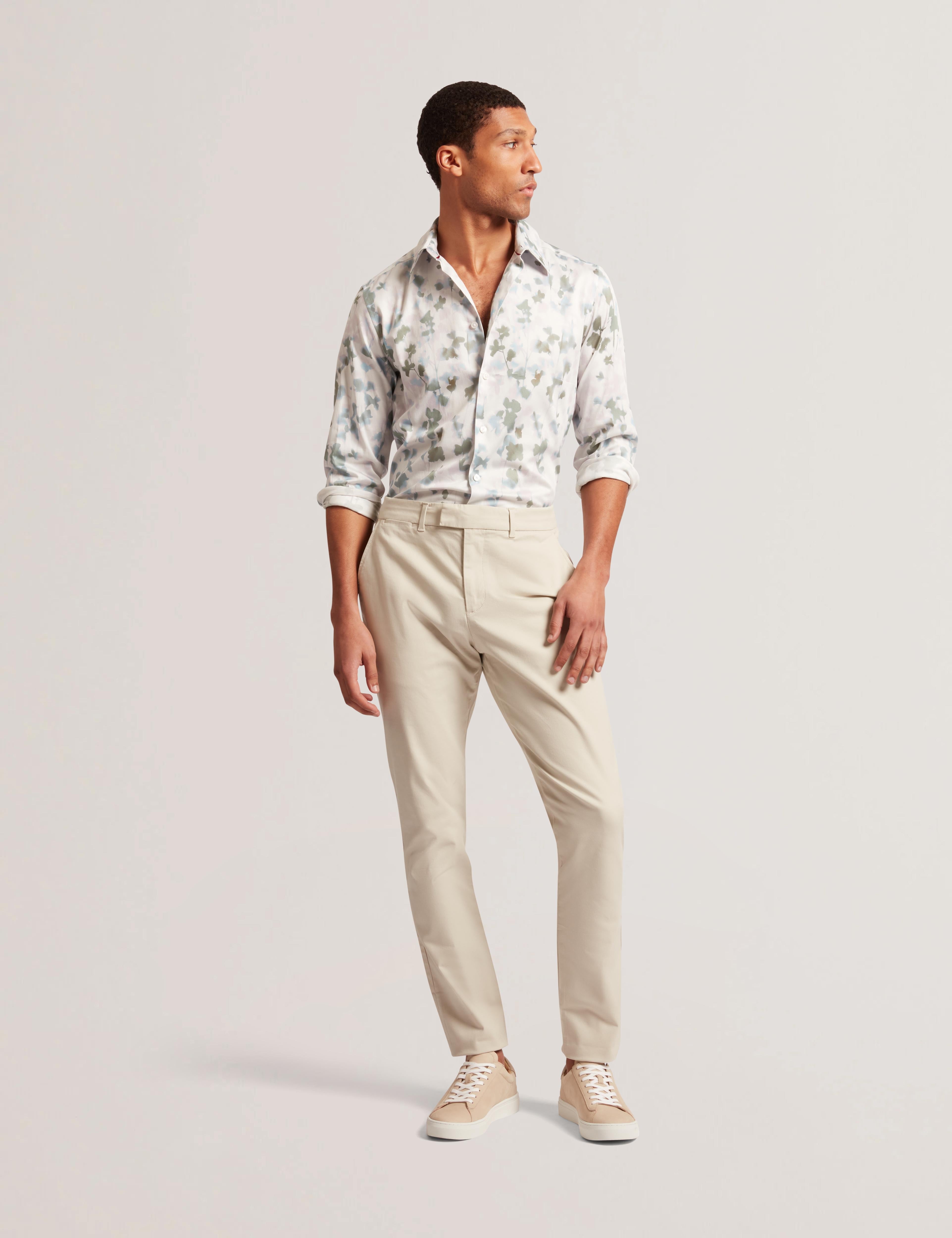 Ted Baker Batford Slim Fit Cotton Blend Chinos