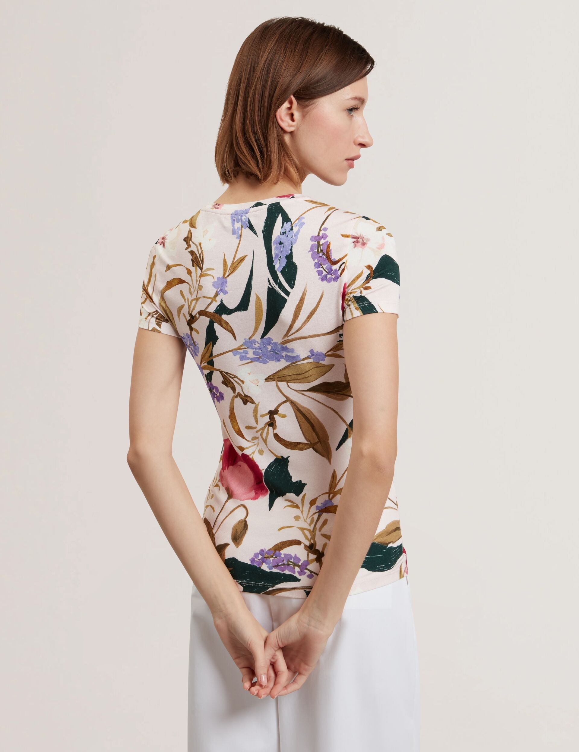 Ted Baker Belliea Painted Floral Print Slim Fit Tshirt Women's