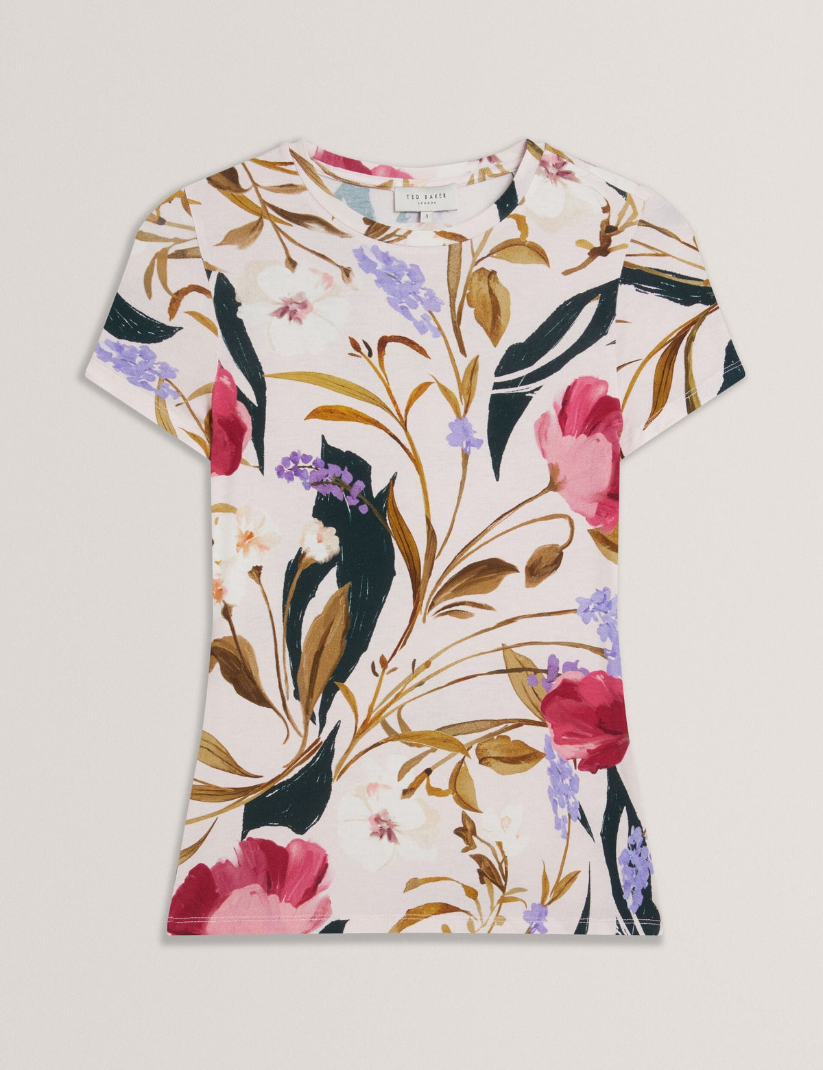 Ted Baker Belliea Painted Floral Print Slim Fit Tshirt Women's