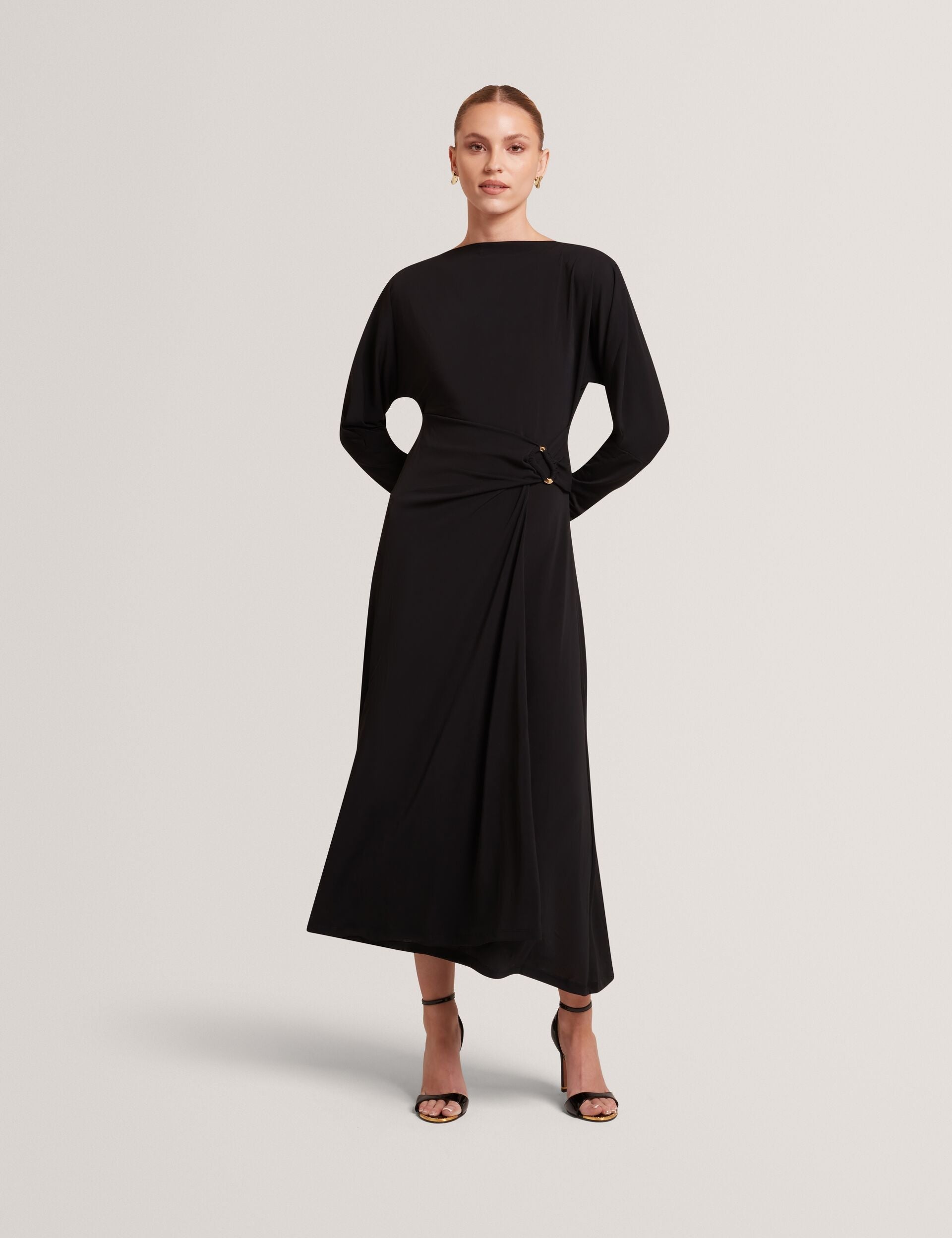fitted lace wedding dress Ted Baker Ralhaa Wrapover Jersey Long Sleeve Midi Dress Women's – Kicks  Machine