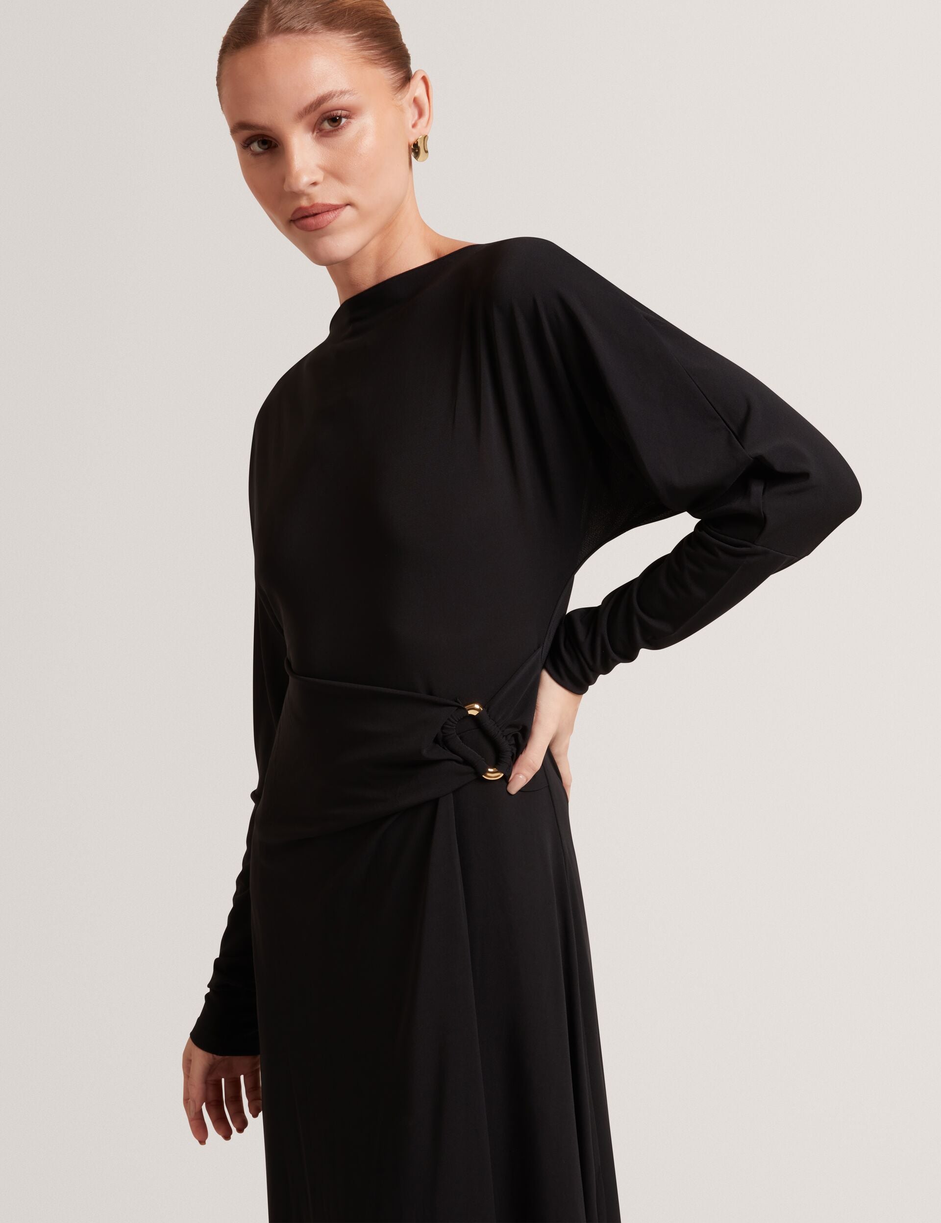 Ted Baker Ralhaa Wrapover Jersey Long Sleeve Midi Dress Women's