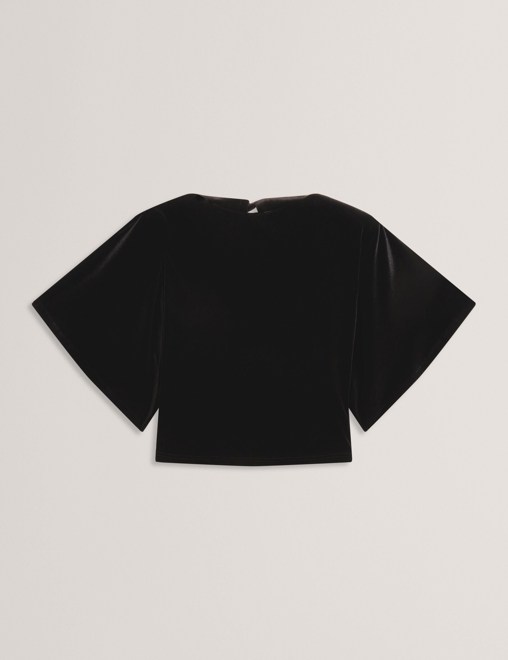 Ted Baker Kcatt Velvet Flutter Sleeve Cropped Top Women's
