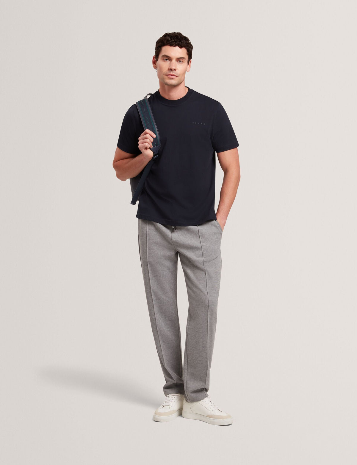 Ted Baker Lierts Textured Neckline Branded Tshirt