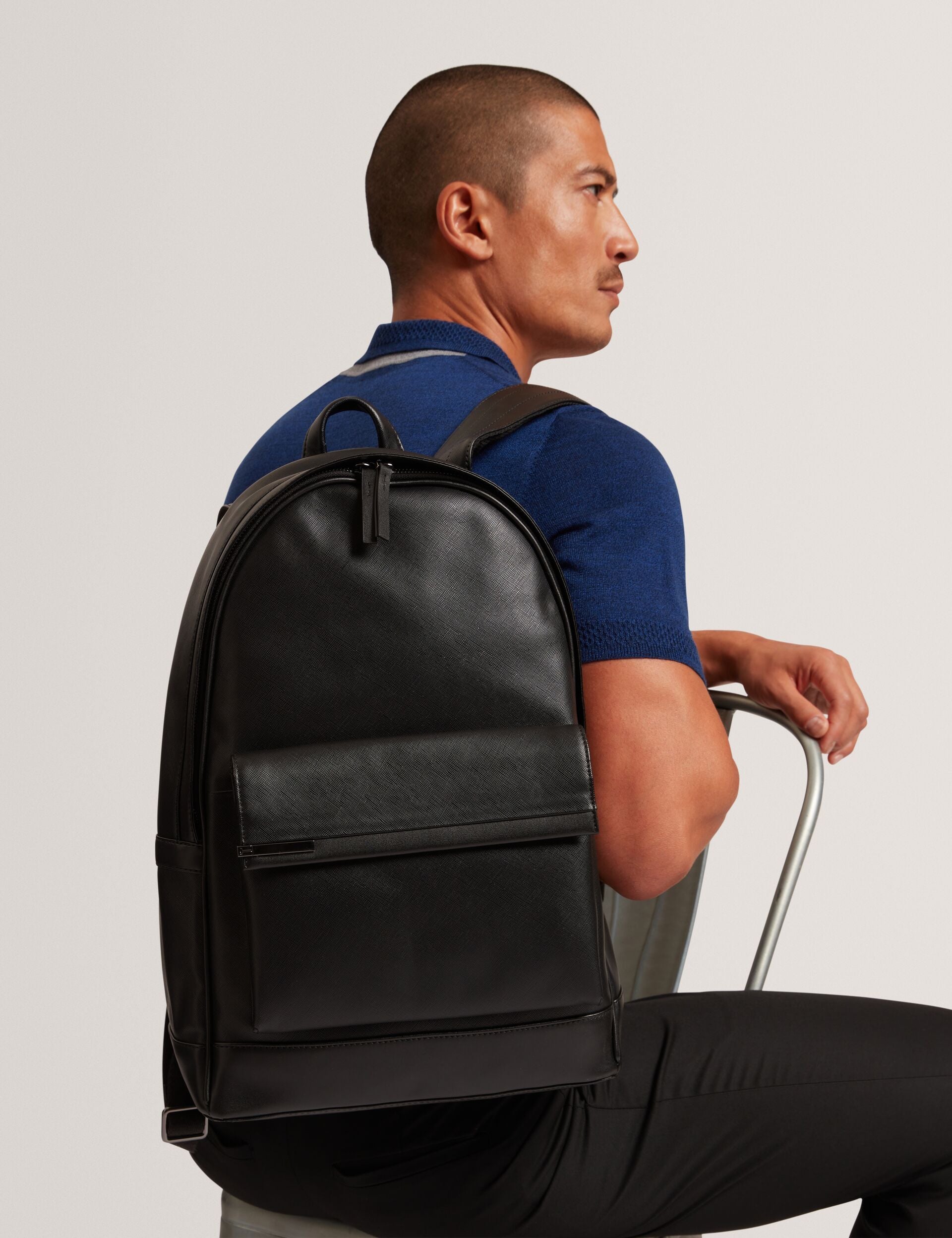Ted Baker Samsons Crosshatch Faux Leather Large Backpack