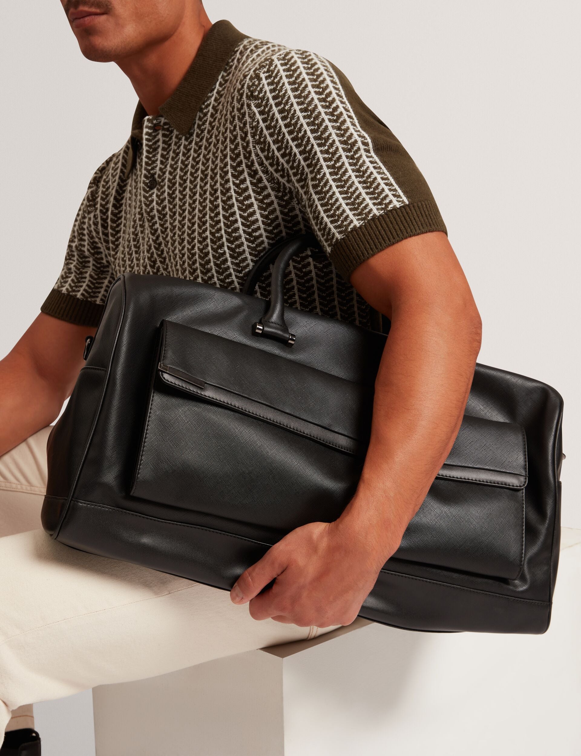Ted Baker Samber Textured Pu Hardware Detail Holdall Bag