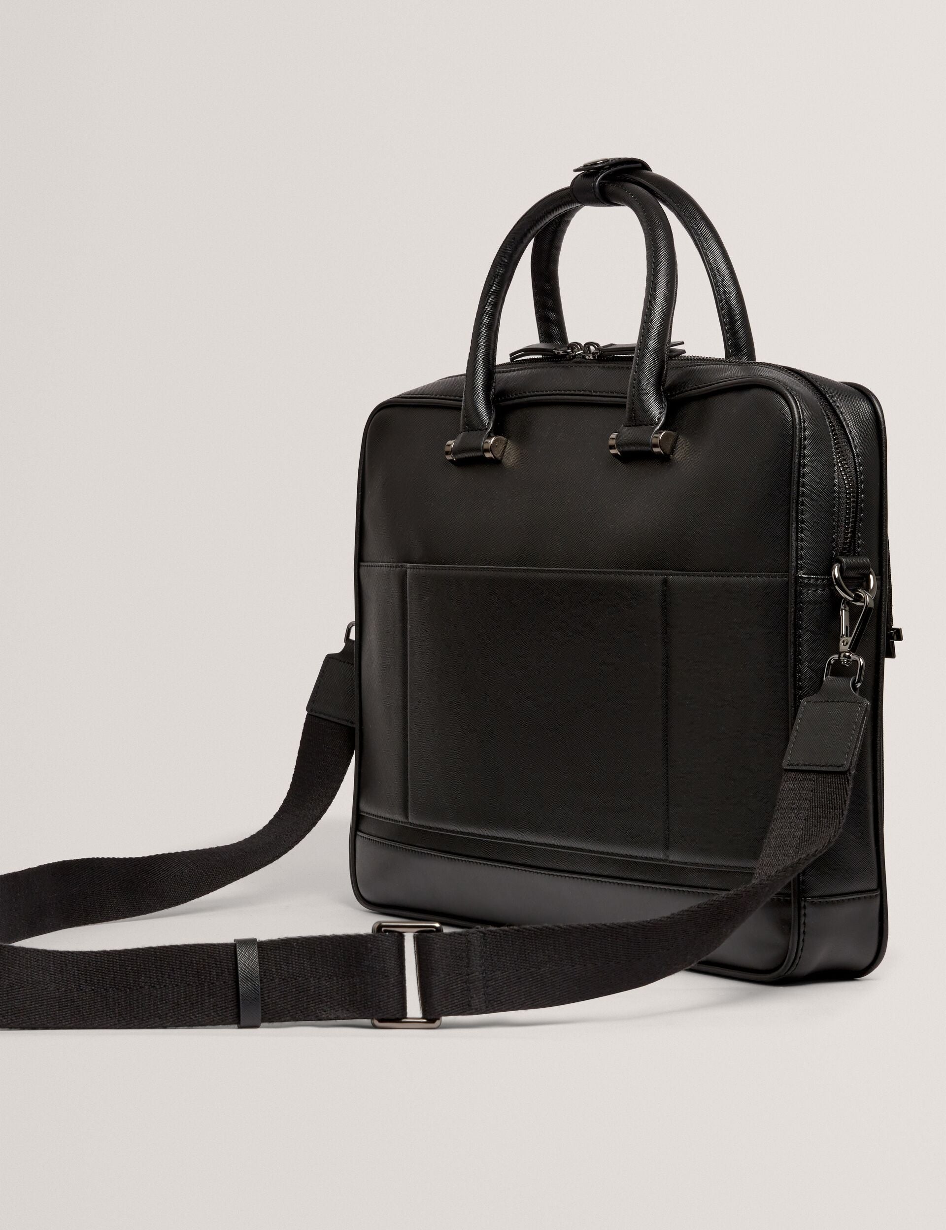 Ted Baker Sanndro Crosshatch Faux Leather Laptop Bag