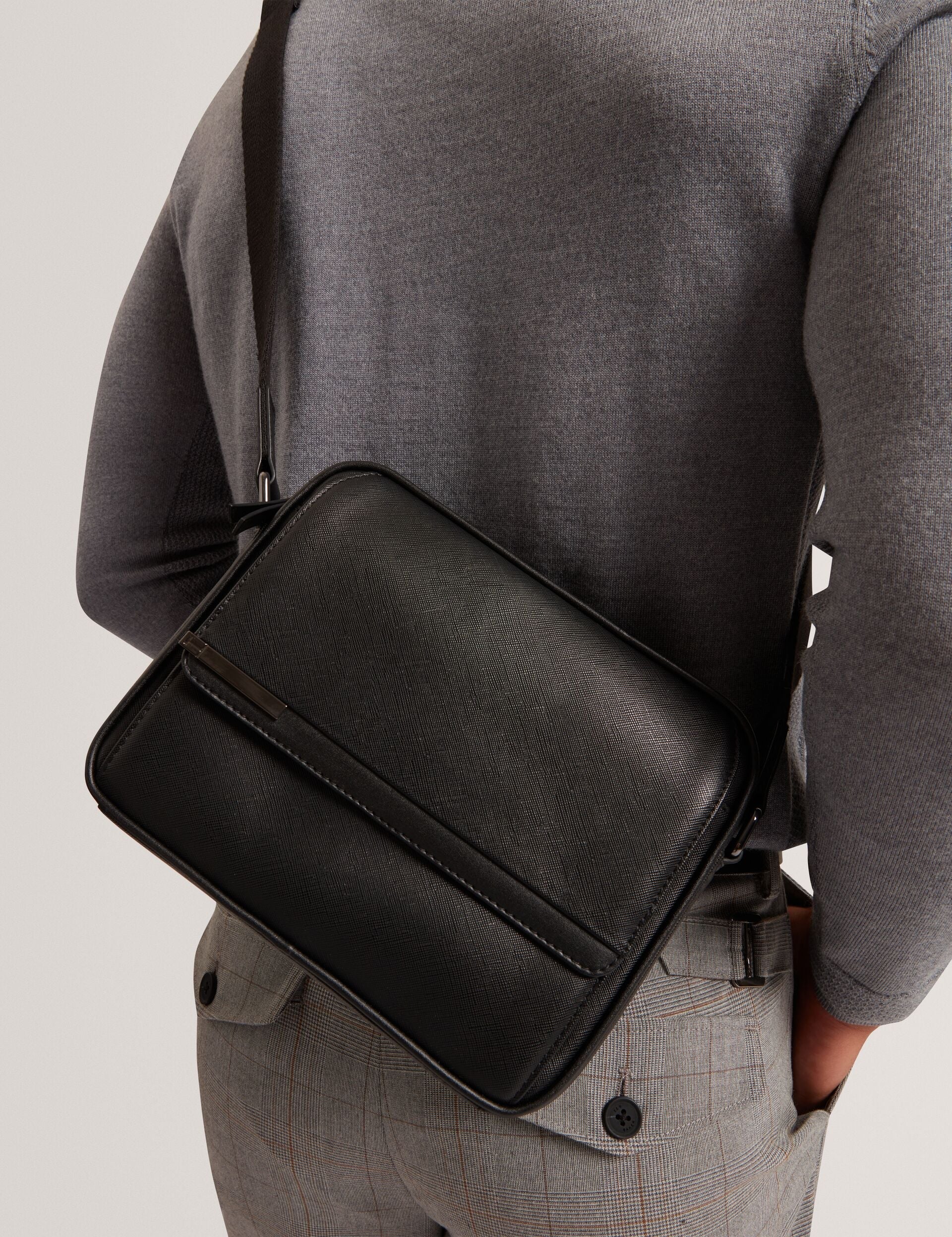 Ted Baker Sampson Crosshatch Pu Crossbody Messenger Bag