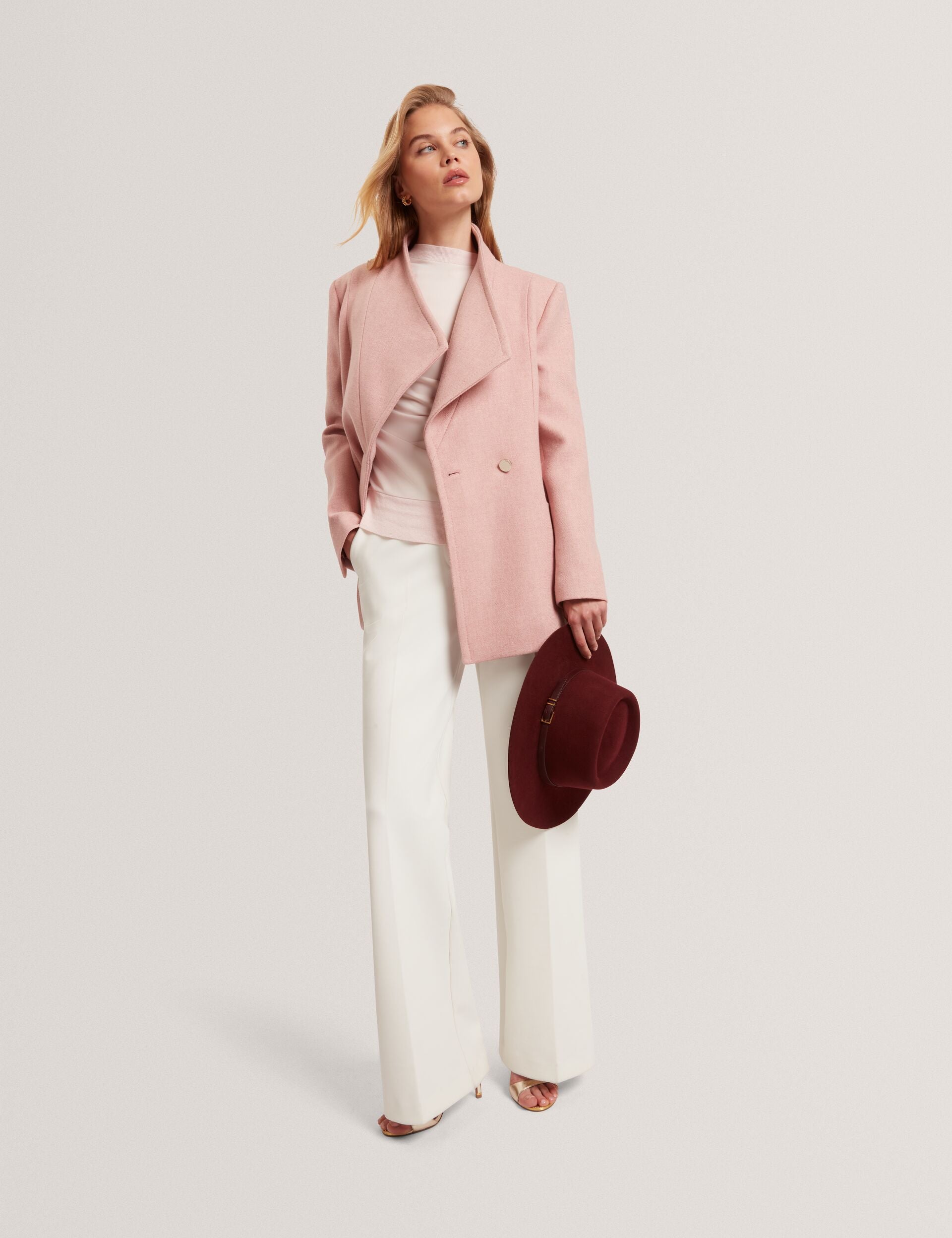 Ted Baker Evigna Wool Rich Hourglass Short Wrap Coat Women's