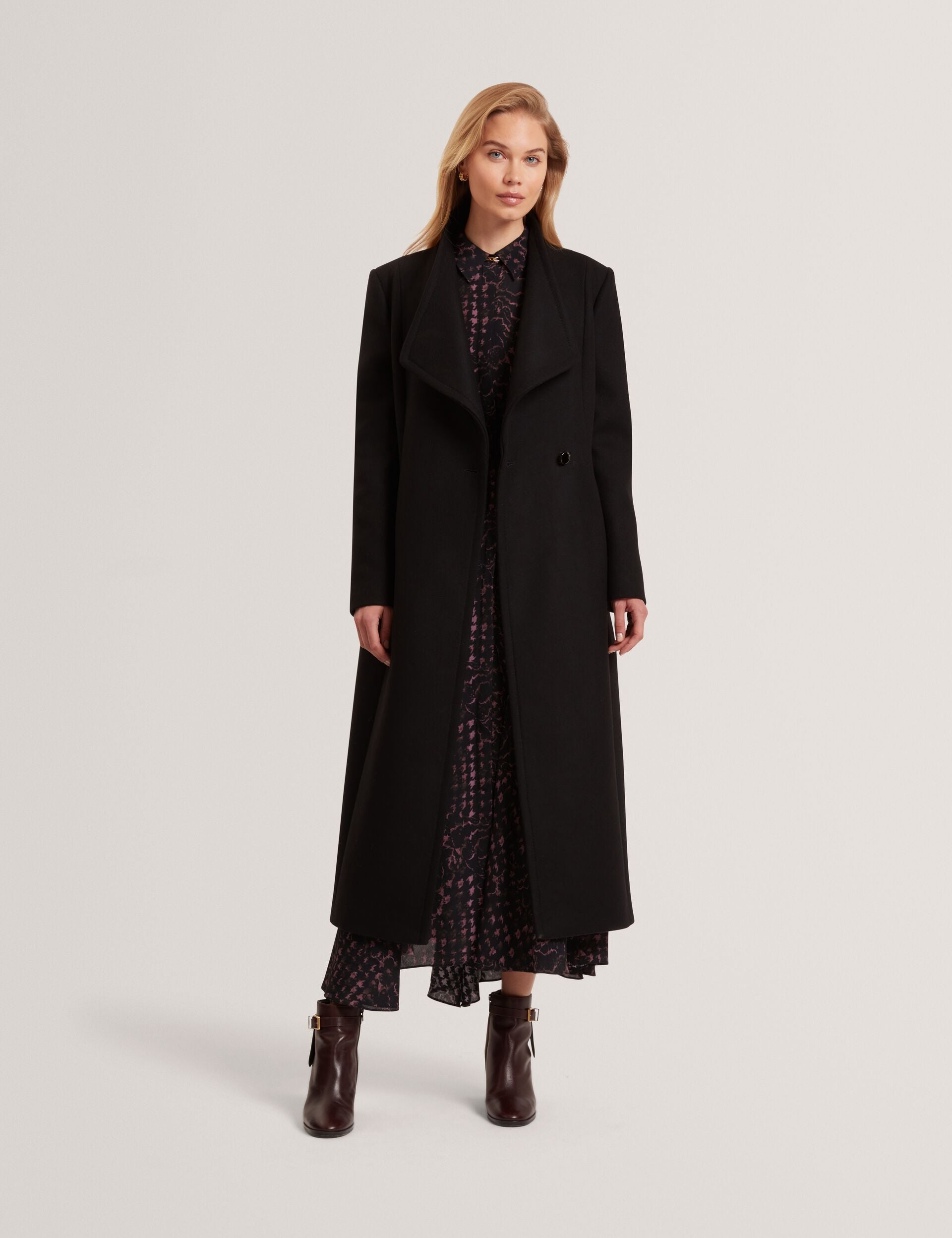 Ted Baker Mindee Wool Rich Hourglass Longline Wrap Coat Women's