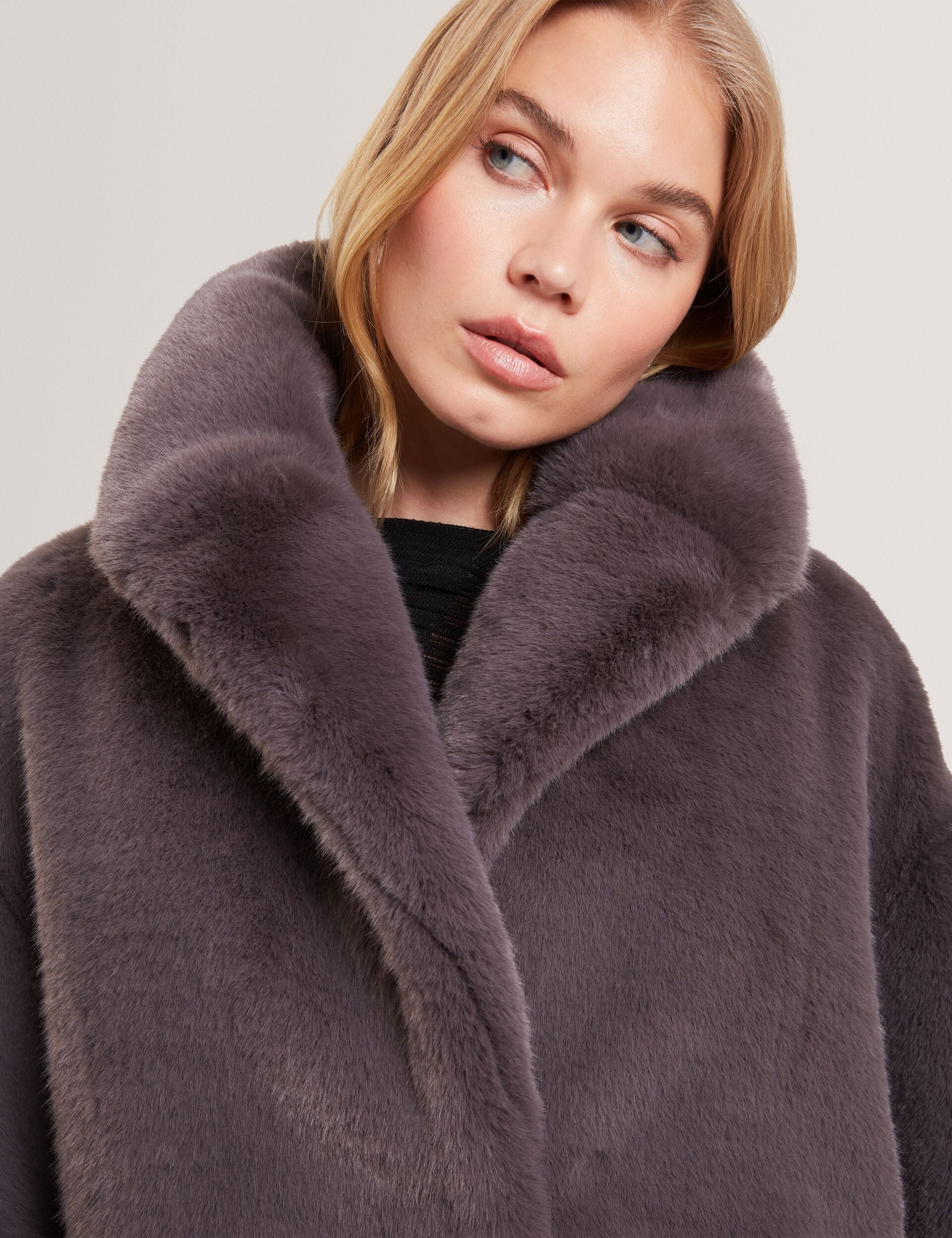 Ted Baker Fiela Faux Fur Oversized Short Coat Women's
