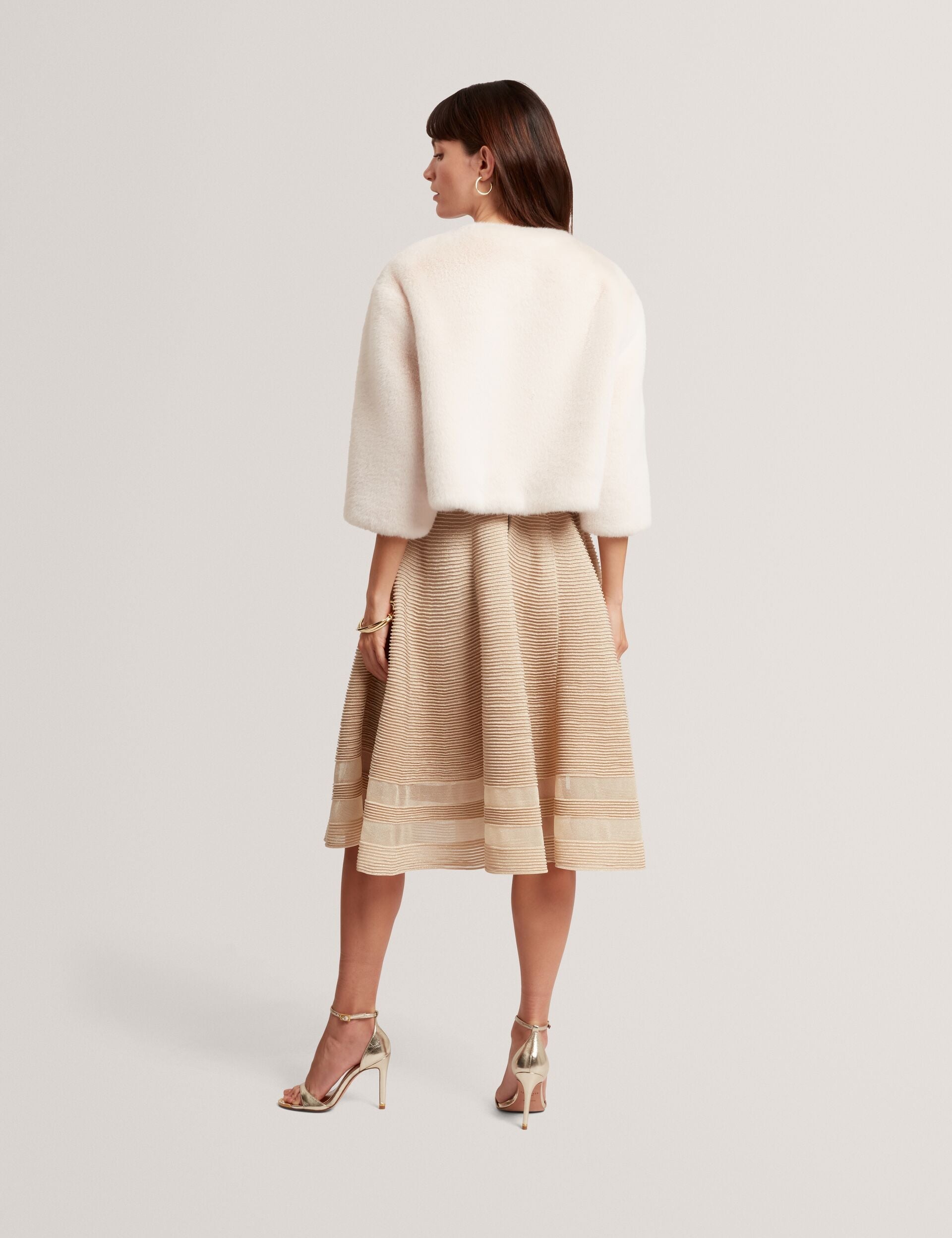 Ted Baker Primmra Faux Fur Open Cropped Jacket Women's