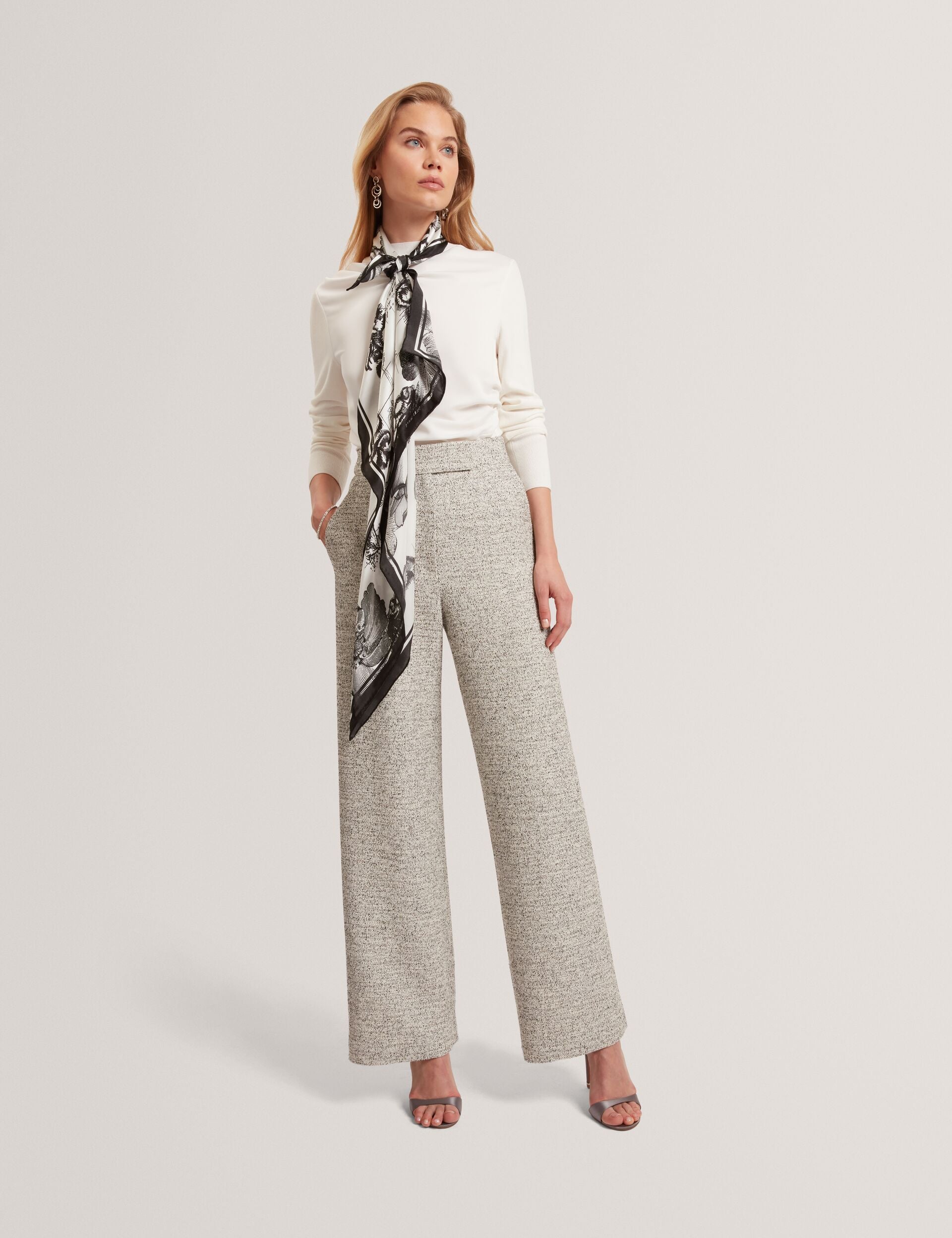 Ted Baker Ekaat Boucle Tailored Wide Leg Trousers Women's