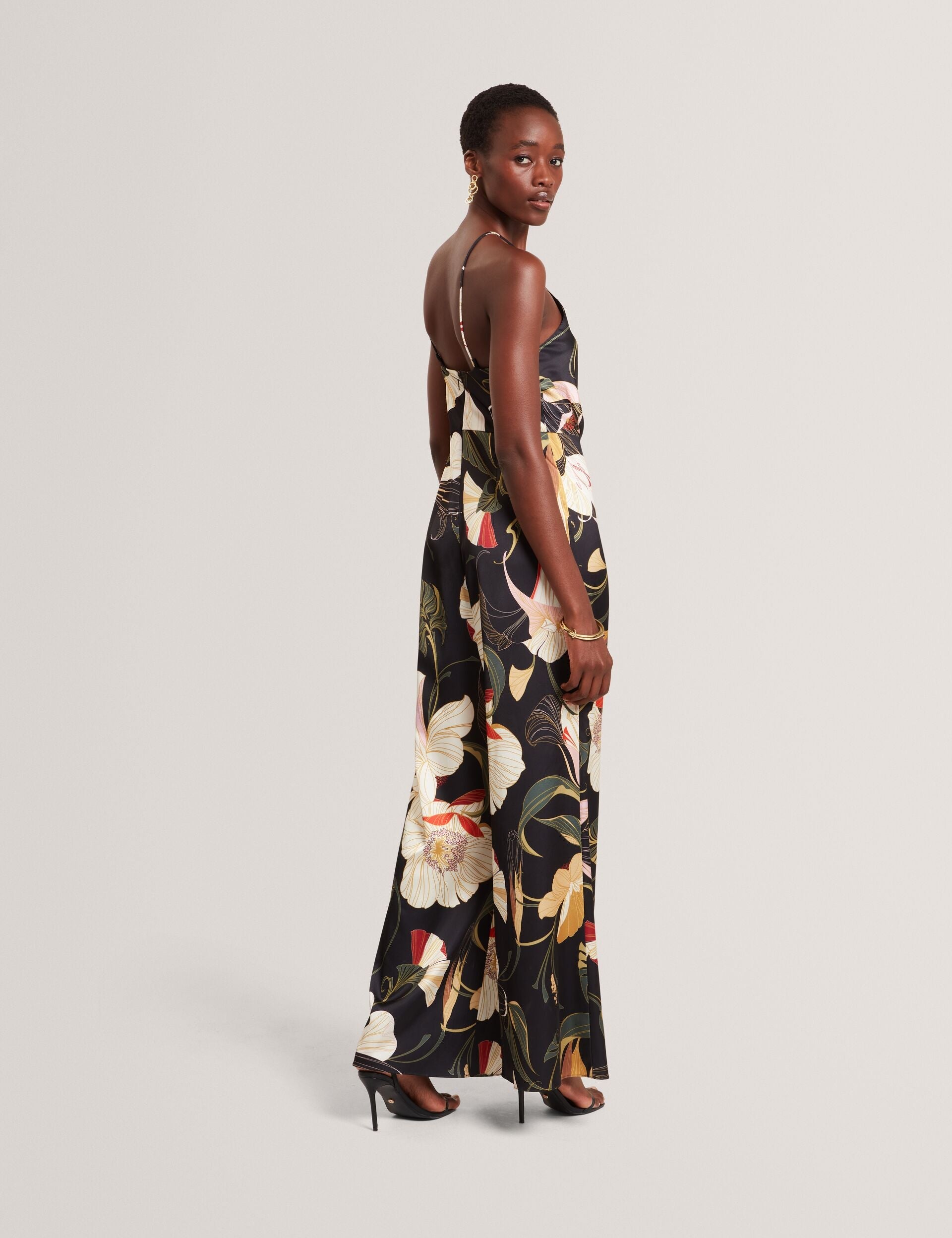 Ted Baker Vehra Nouveau Print Halterneck Wide Leg Jumpsuit Women's