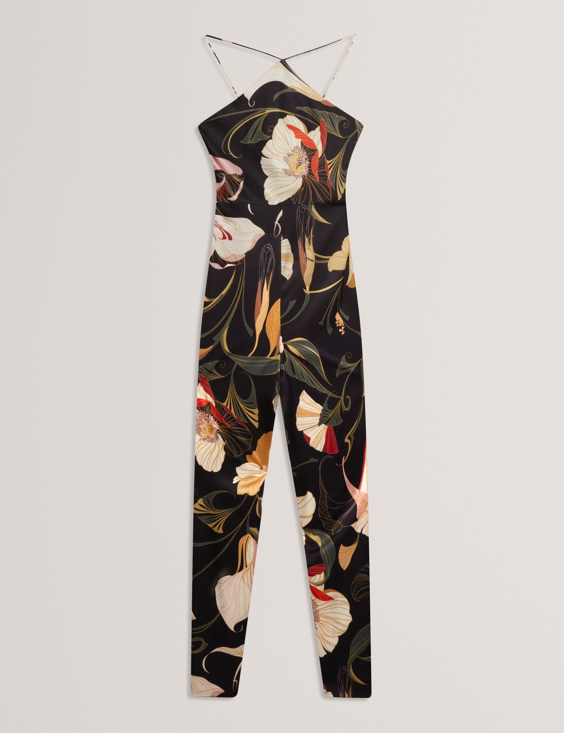 Ted Baker Vehra Nouveau Print Halterneck Wide Leg Jumpsuit Women's