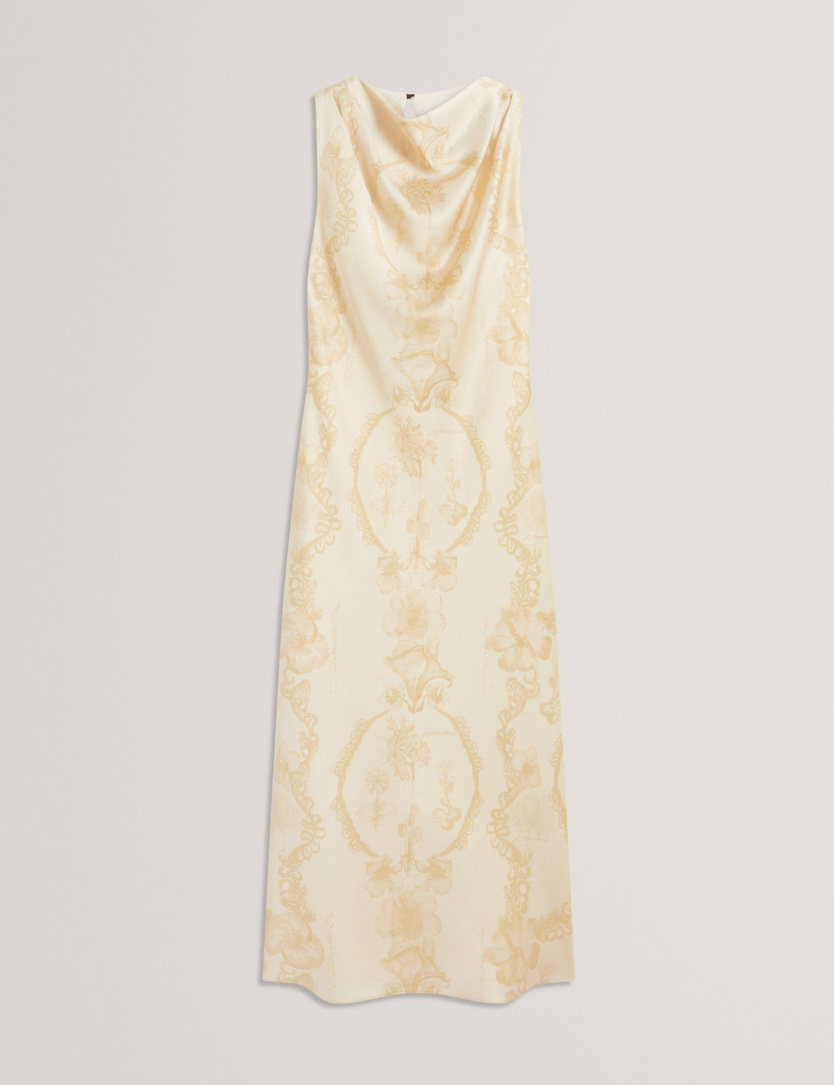 Ted Baker Meloda Lace Print Cowl Neck Satin Midi Dress Women's