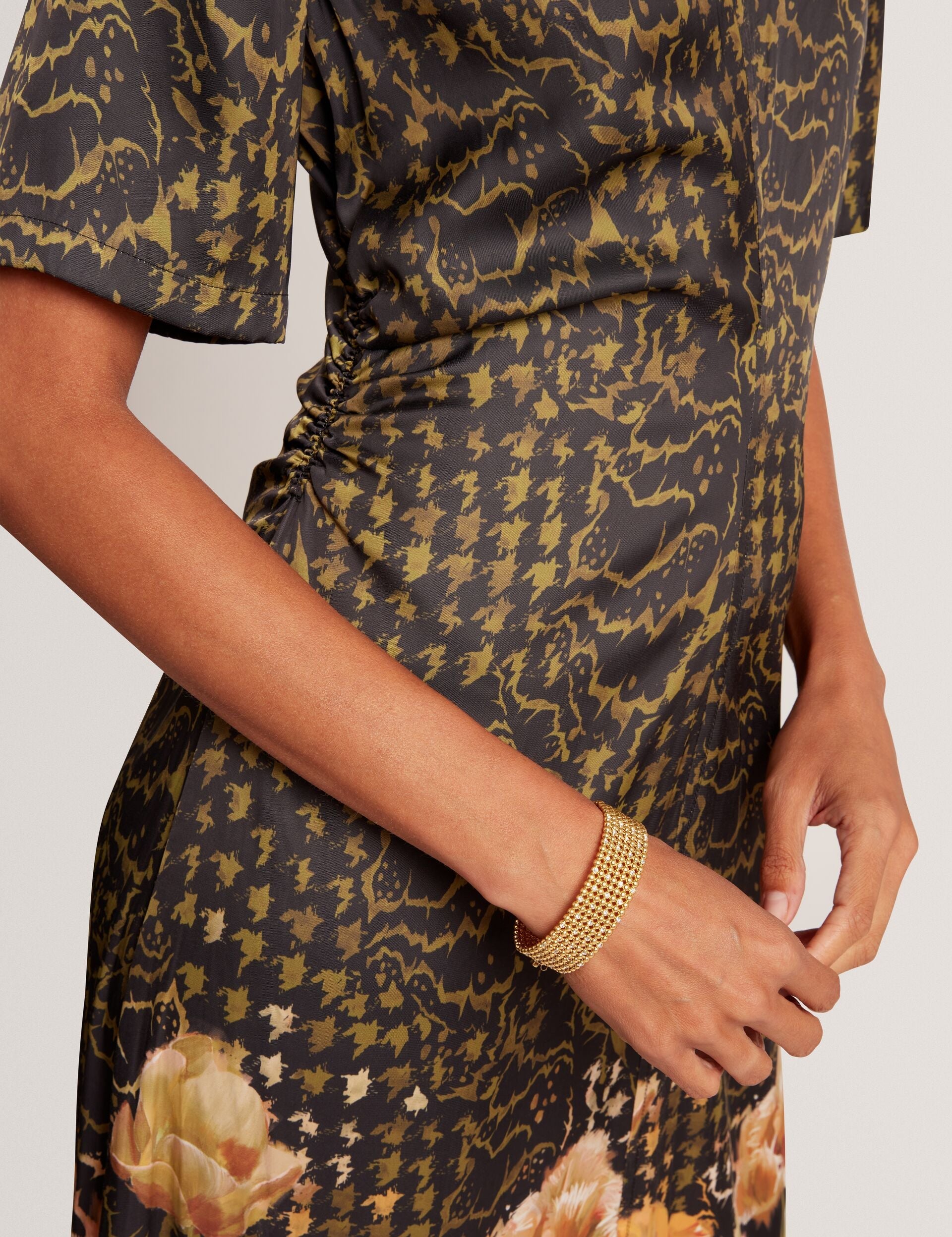 Ted Baker Aevaa Floral Check Gathered Waist Midi Waist Women's