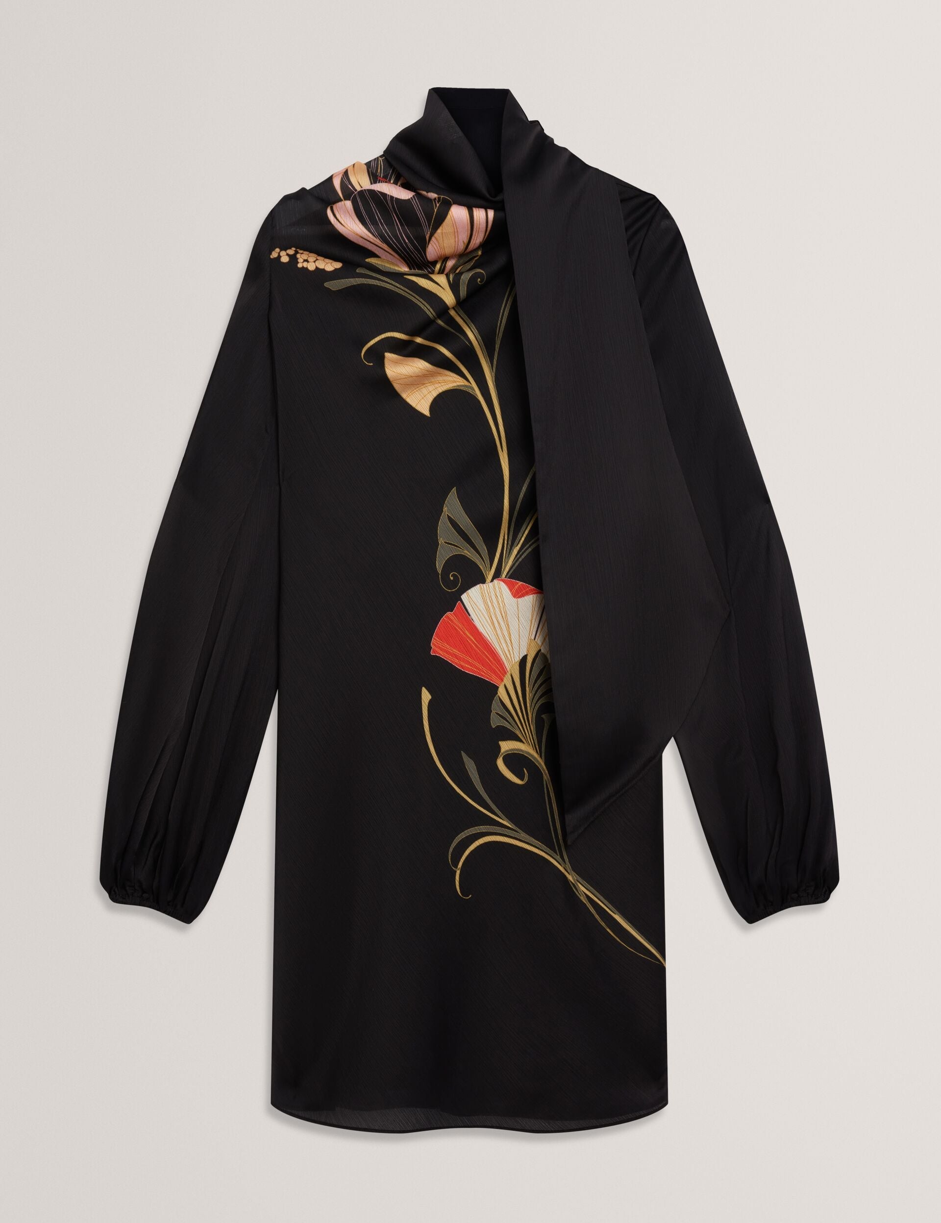 Ted Baker Molma Nouveau Print Tie Neck Long Sleeve Mini Dress Women's