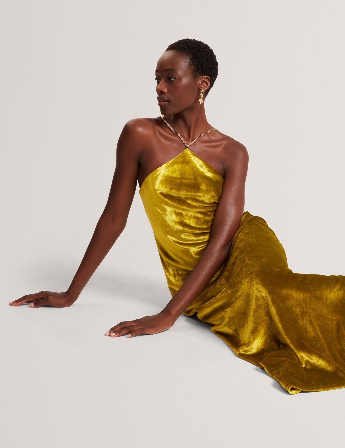 Ted Baker Jordya Velvet Halterneck Column Maxi Dress Women's